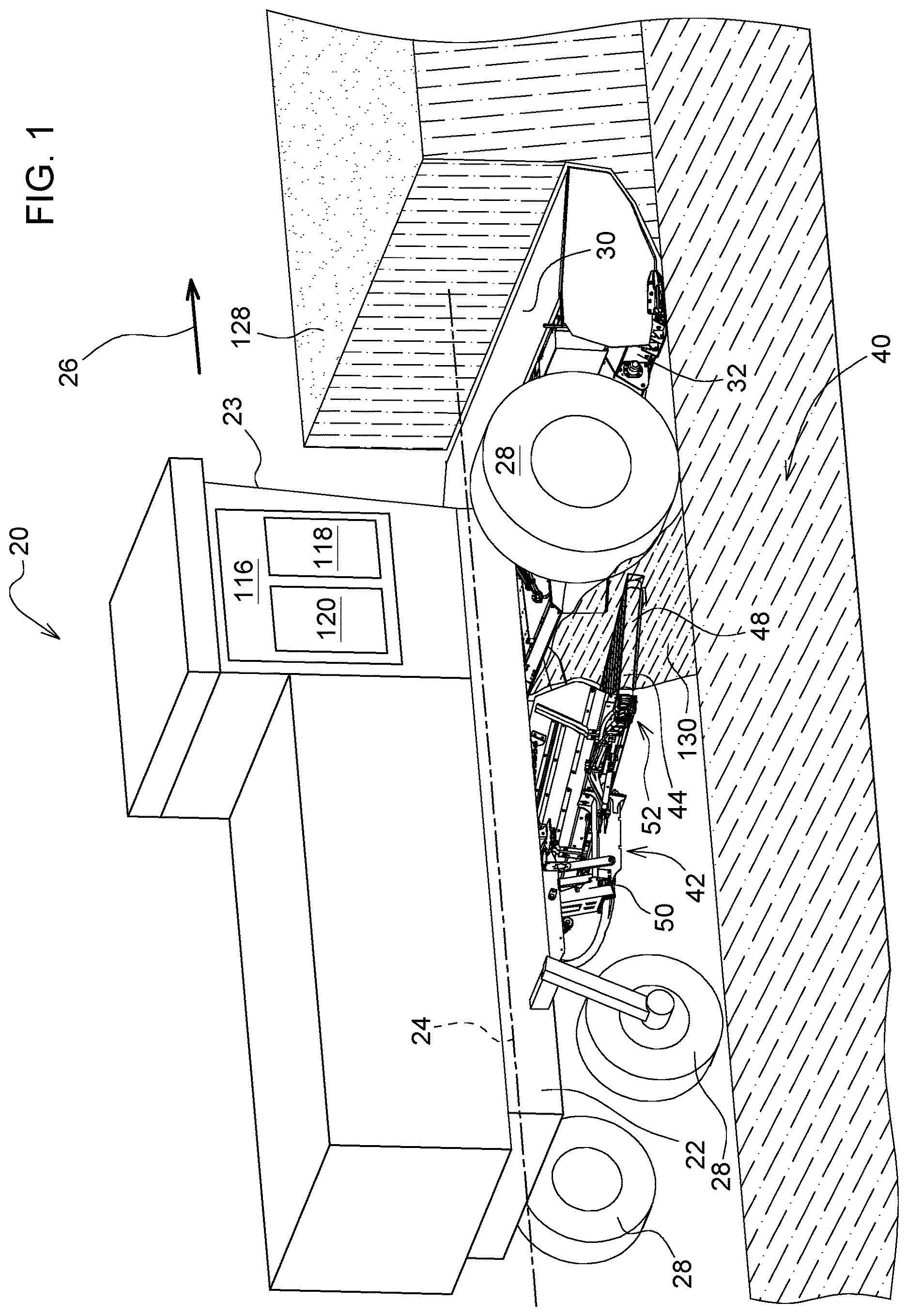 Patent US12616098 Figure 1 – System and method to control crop loss in a windrower implement