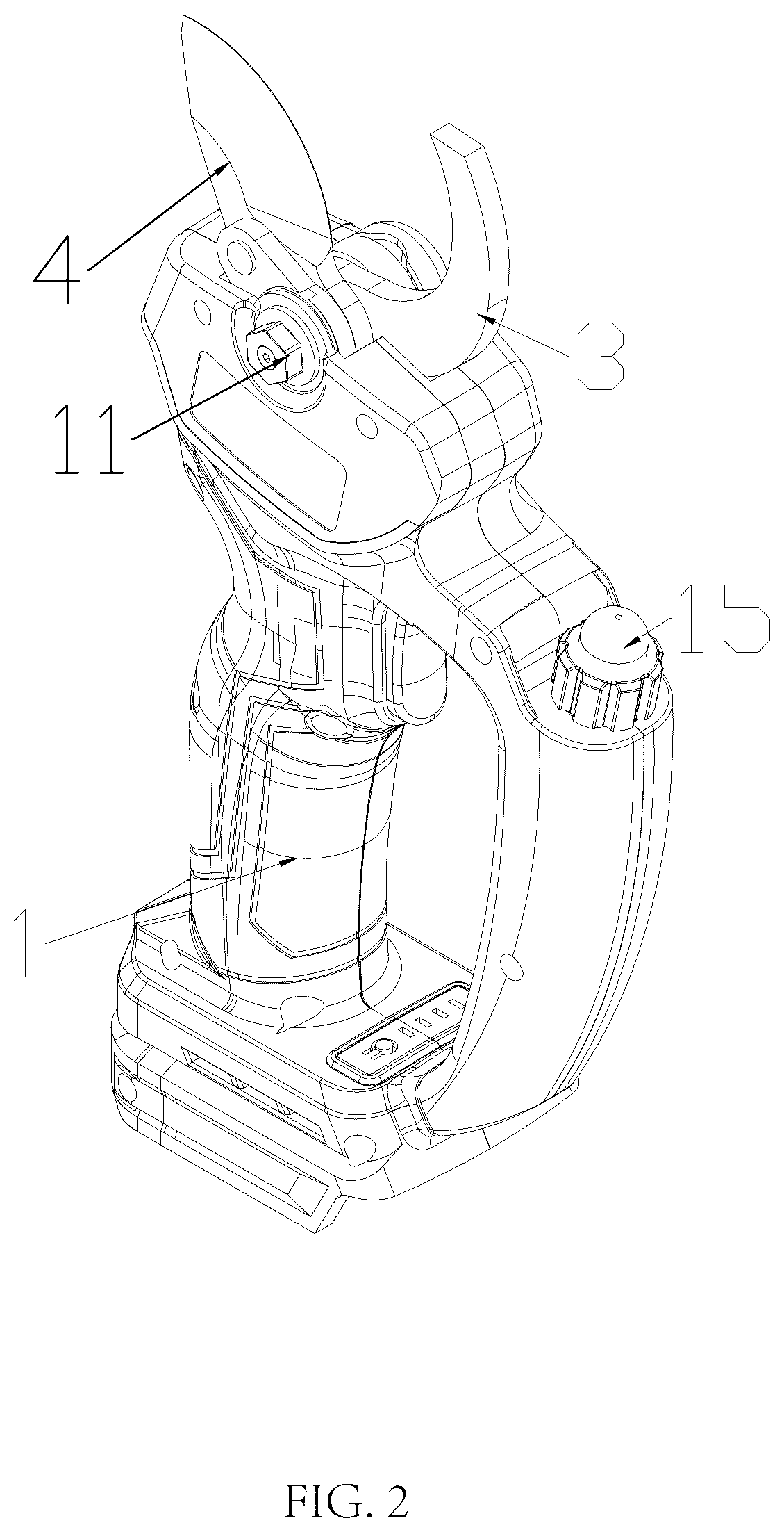 Patent US12616102 Figure 2 – Electric pruning shear