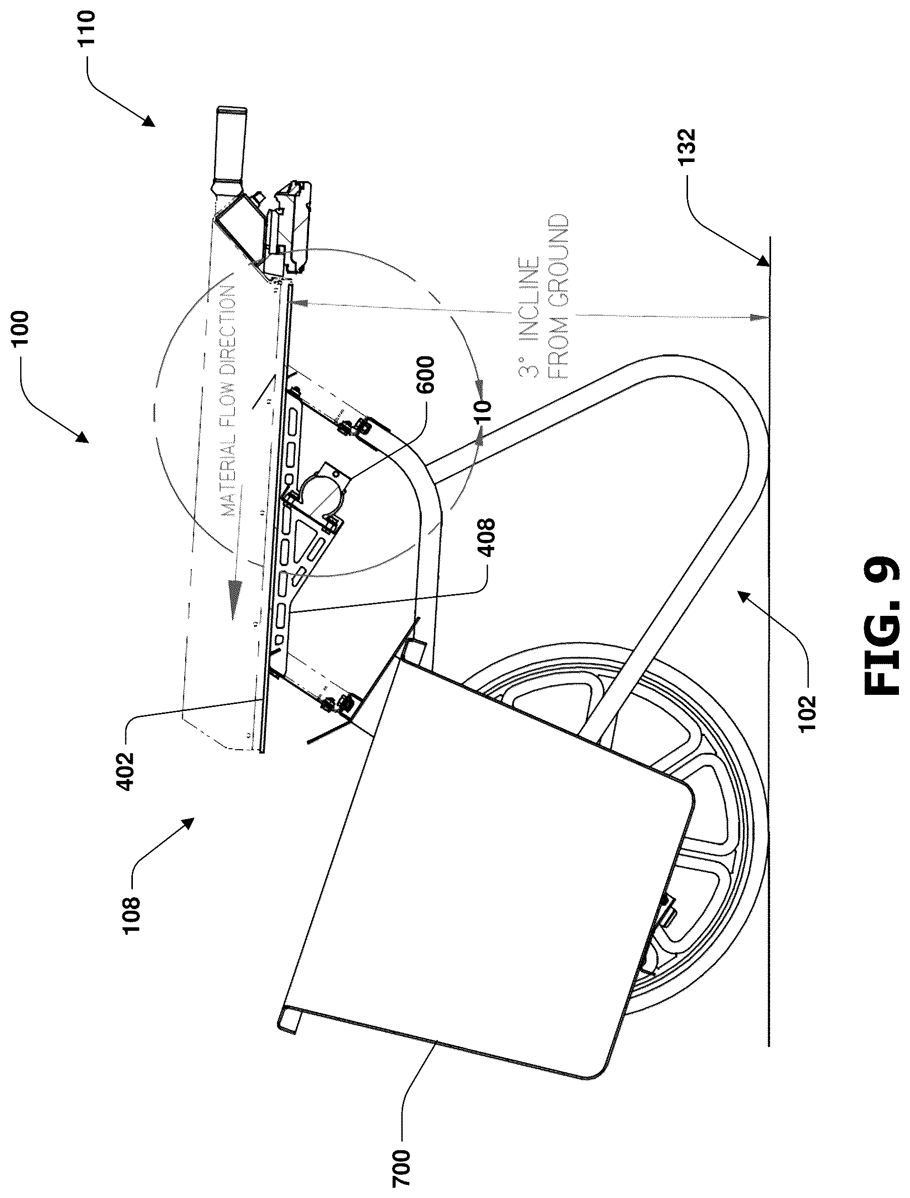 Patent US12616162 Figure 9 – Bedding material separator