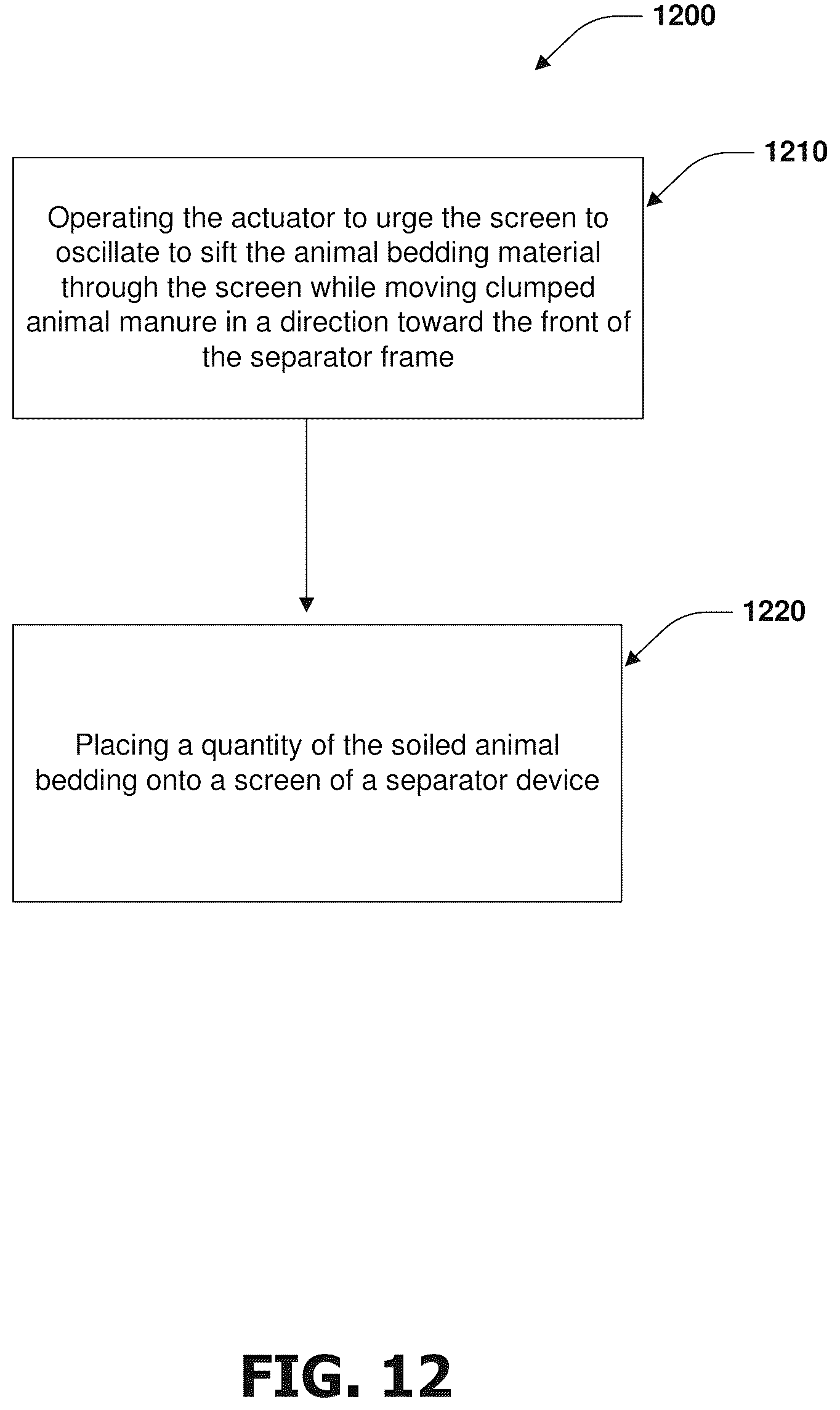 Patent US12616162 Figure 12 – Bedding material separator