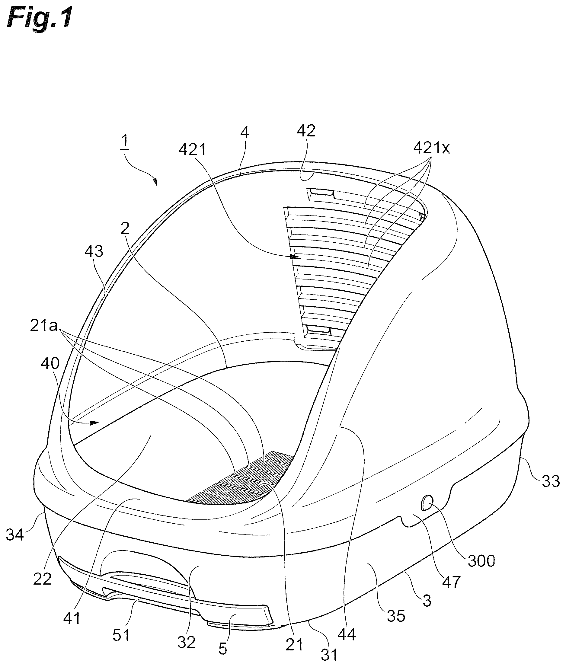 Patent US12616164 Figure 1 – Pet toilet system