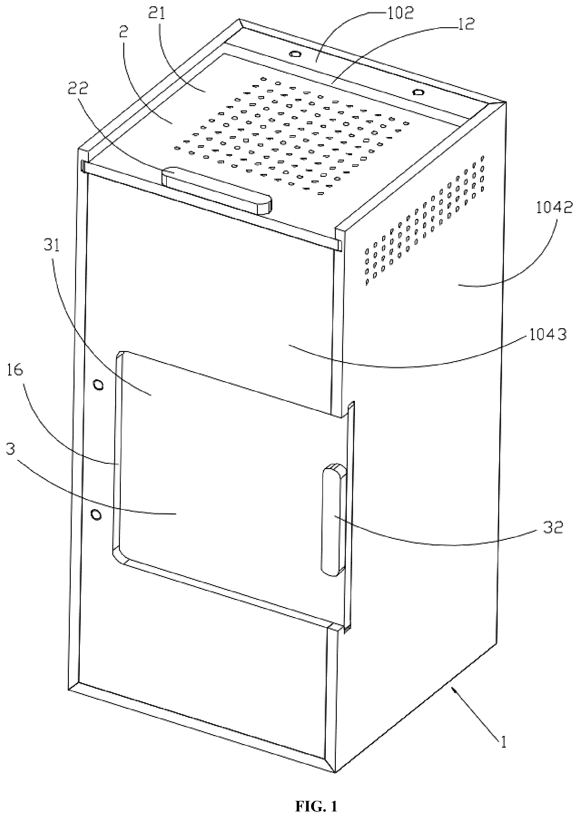 Patent US12616165 Figure 1 – Pet housing crate