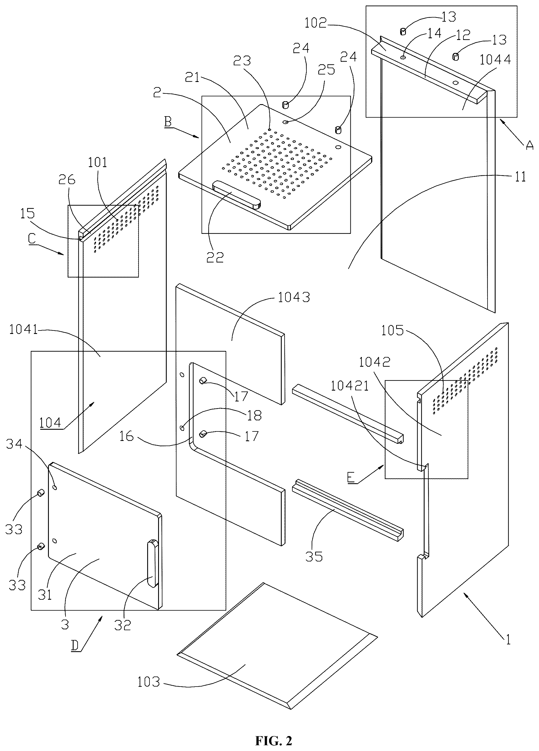 Patent US12616165 Figure 2 – Pet housing crate
