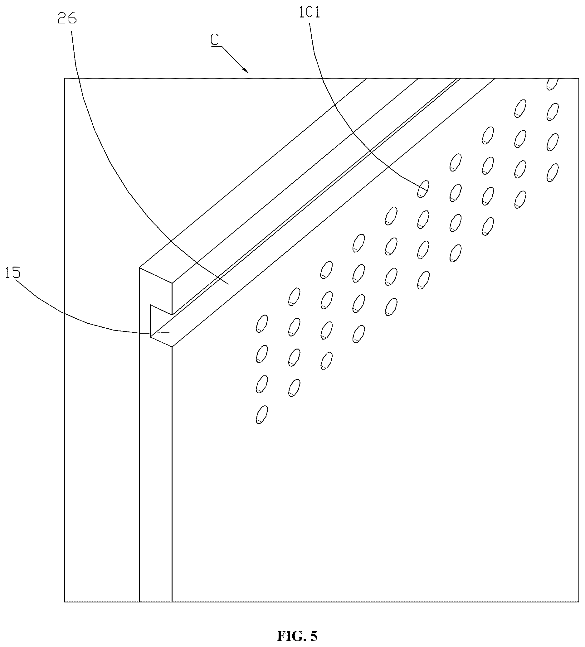 Patent US12616165 Figure 5 – Pet housing crate
