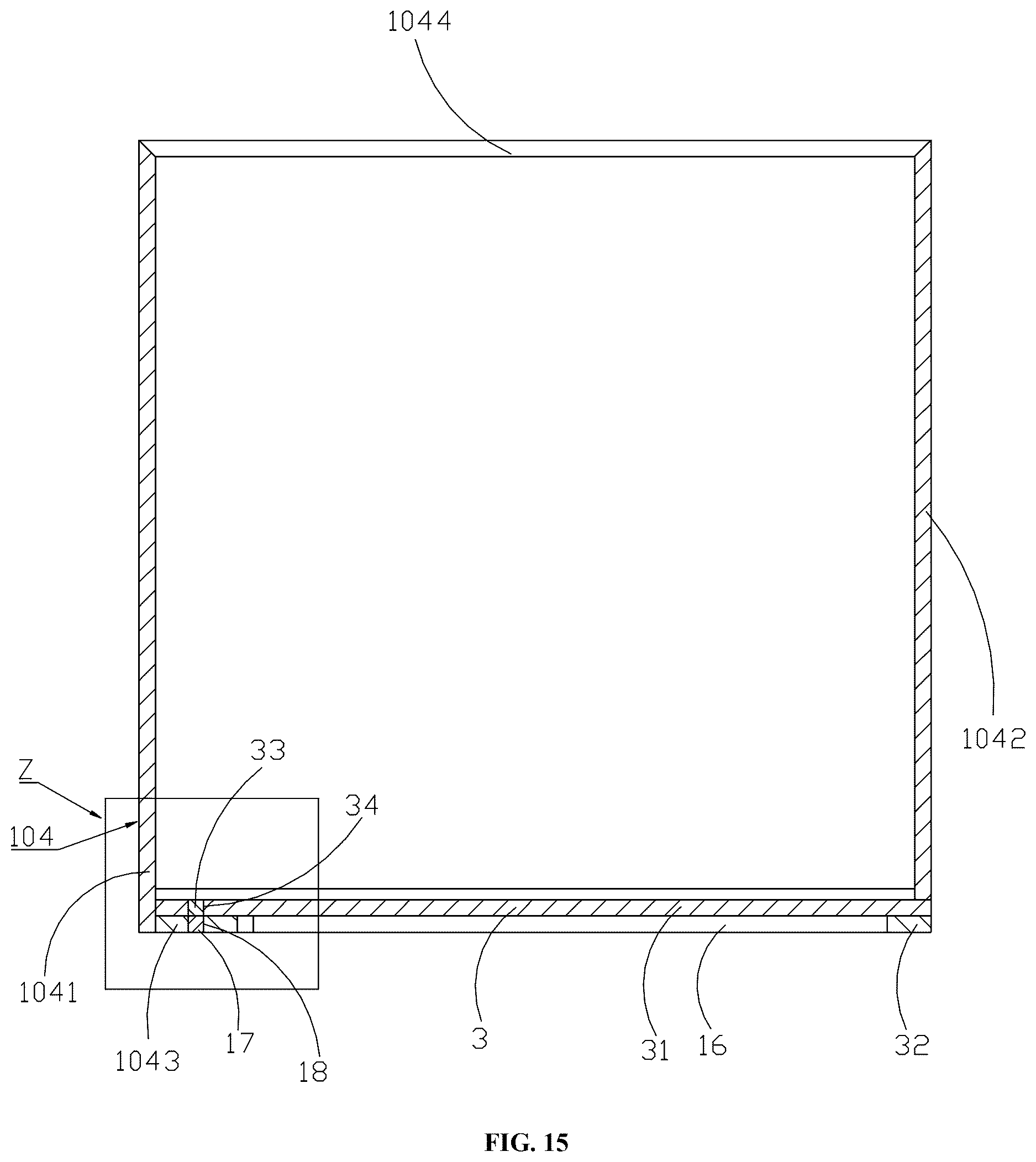 Patent US12616165 Figure 15 – Pet housing crate