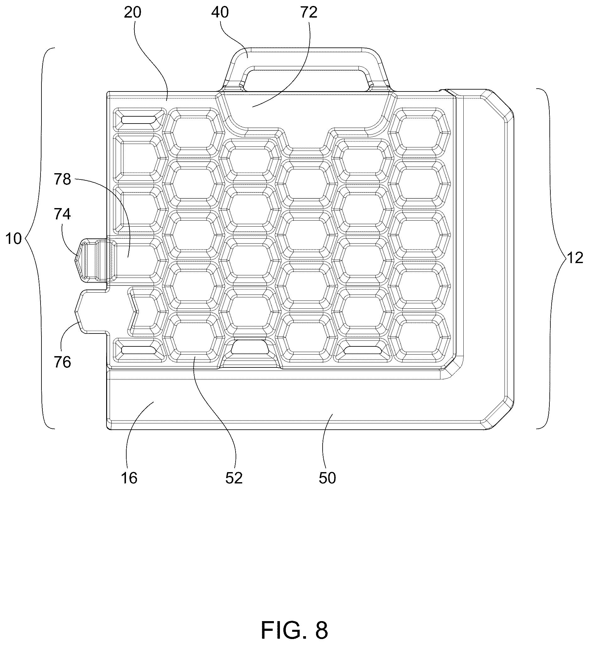 Patent US12616168 Figure 8 – Modular and interlocking foldable portable dog bed