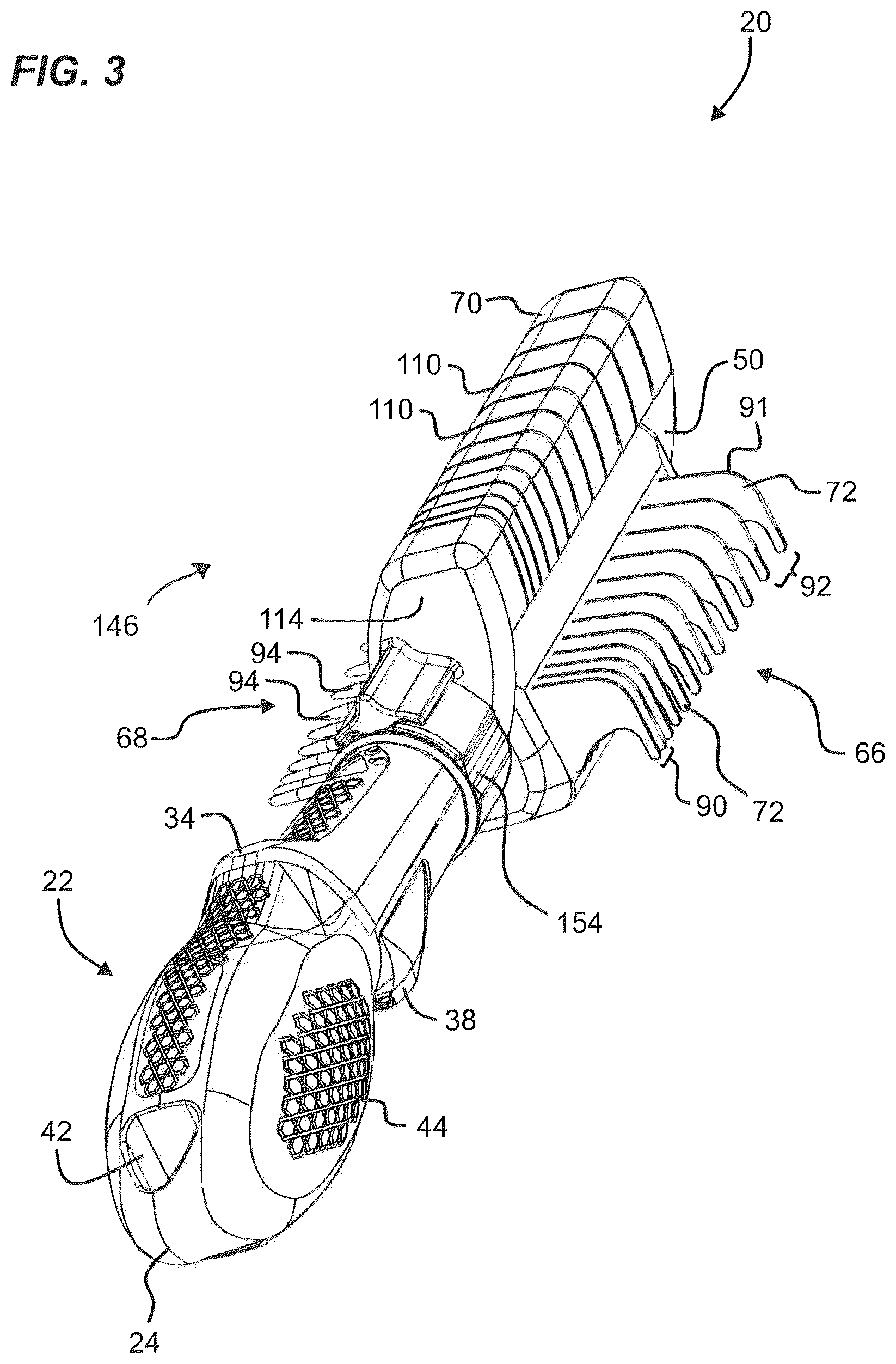 Patent US12616171 Figure 3 – Animal grooming tool and methods