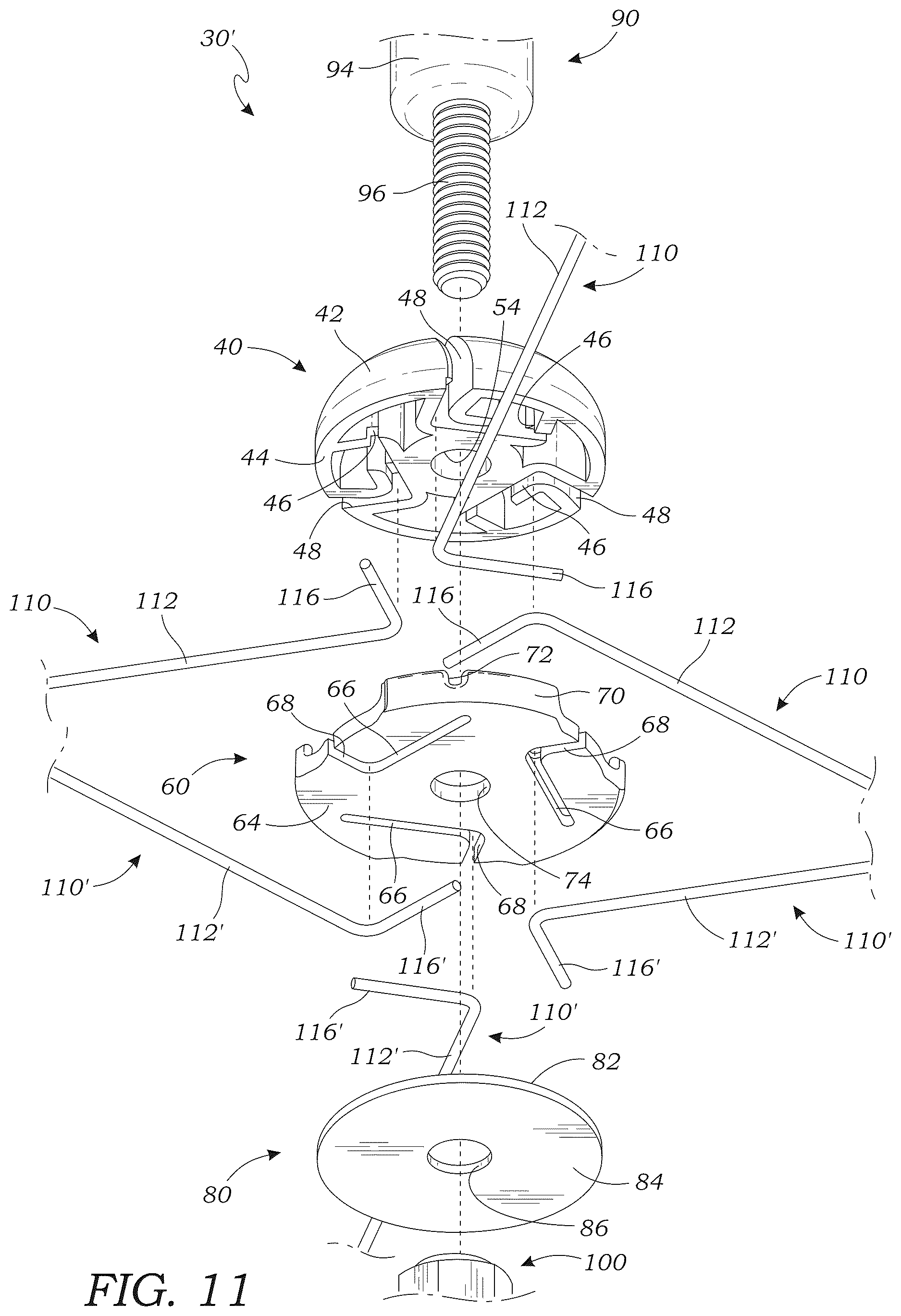 Patent US12616181 Figure 11 – Collapsible umbrella fishing rig apparatus and method of use