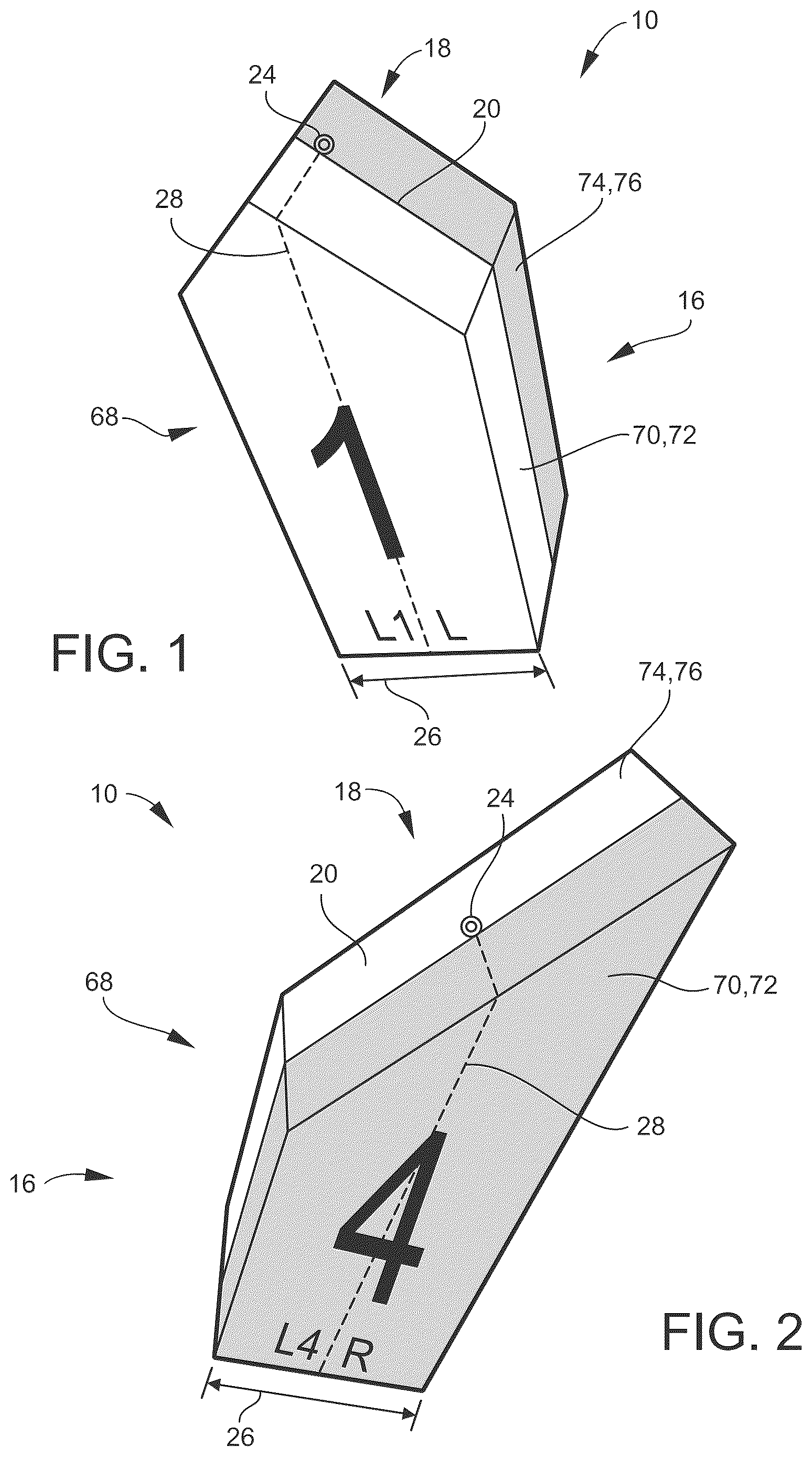 Patent US12616182 Figure 1 – Angled planar board and set configured to avoid fishing line entanglement