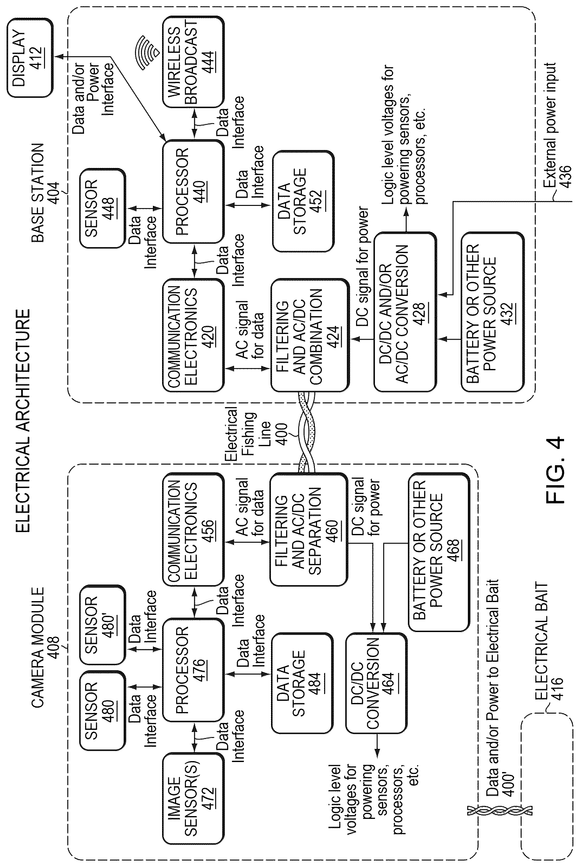 Patent US12616183 Figure 4 – Video fishing system with electrically-conductive fishing line