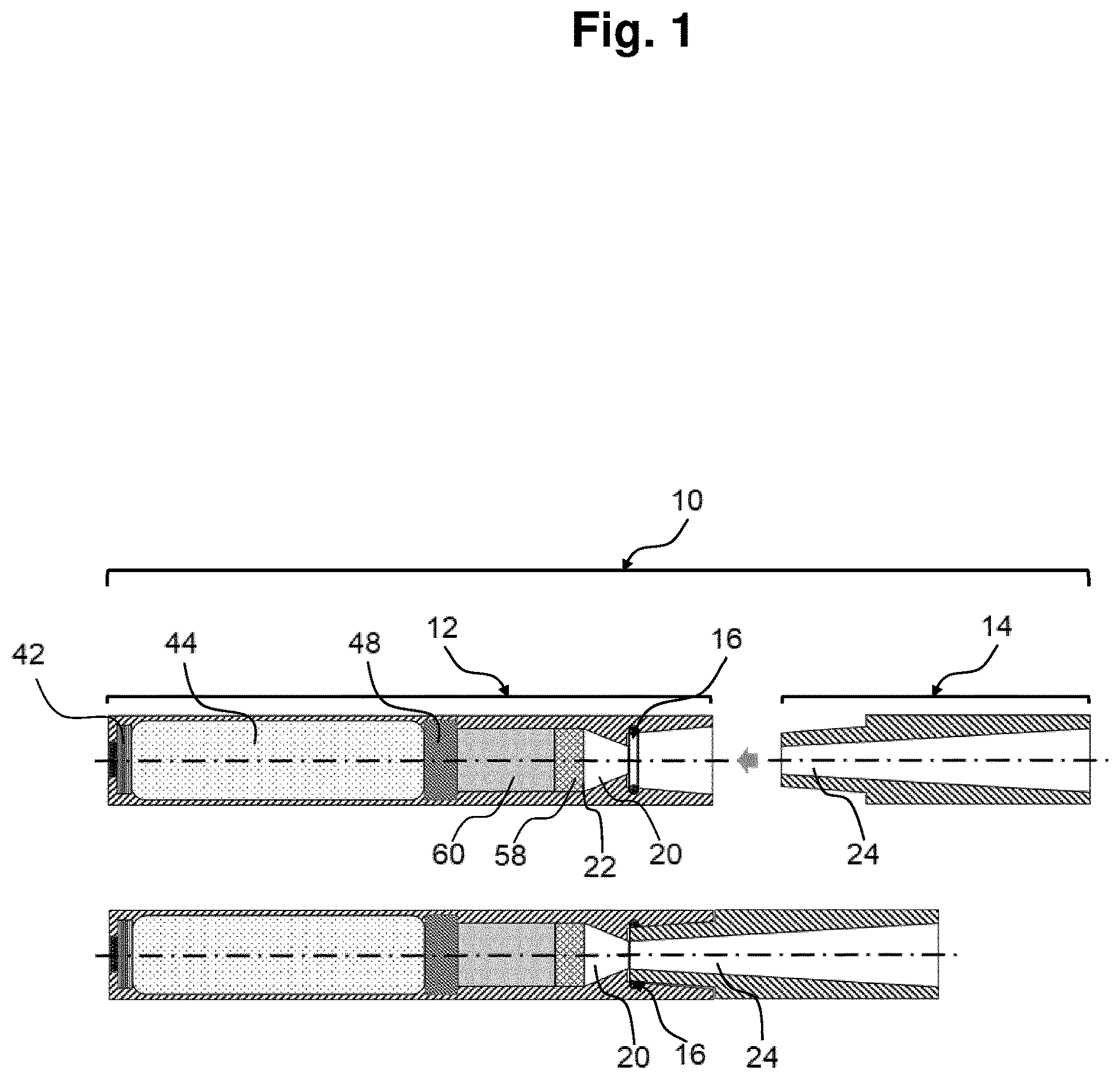 Patent US12616251 Figure 1 – Aerosol-generating device with separable venturi element