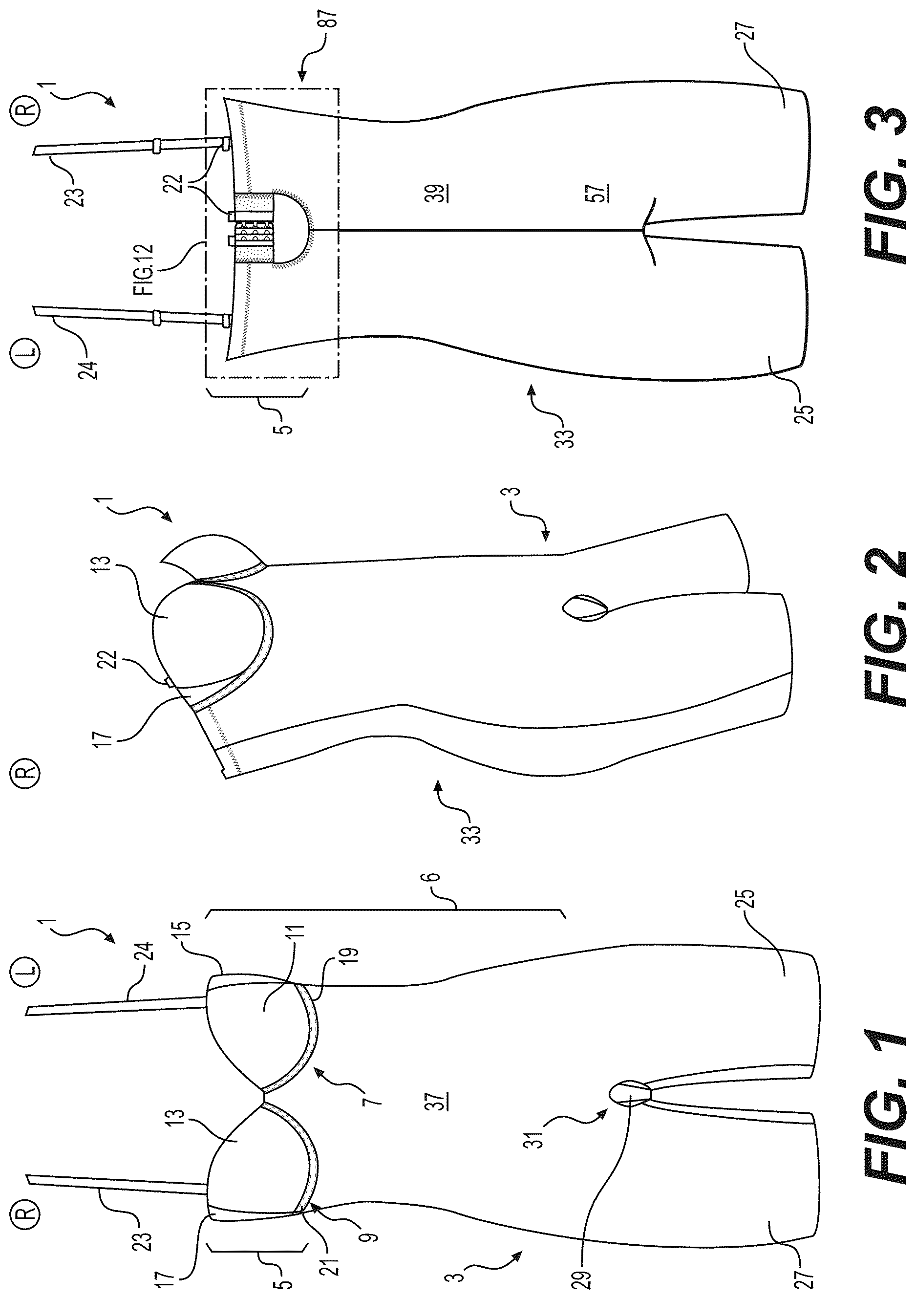 Patent US12616253 Figure 1 – Shaping garment with fit-adjustable brassiere portion