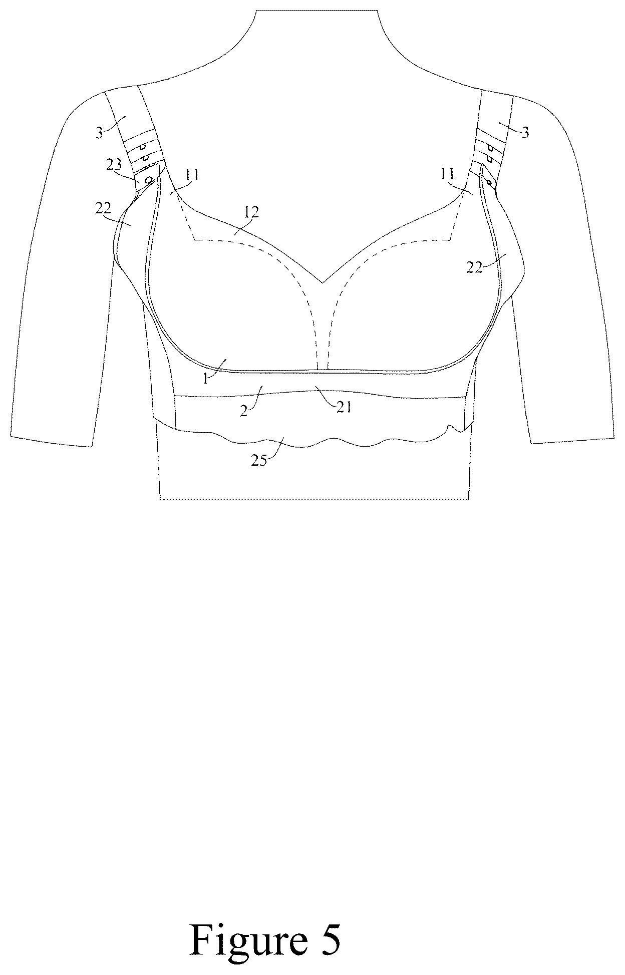 Patent US12616254 Figure 5 – Convenient adjustable shaper bra