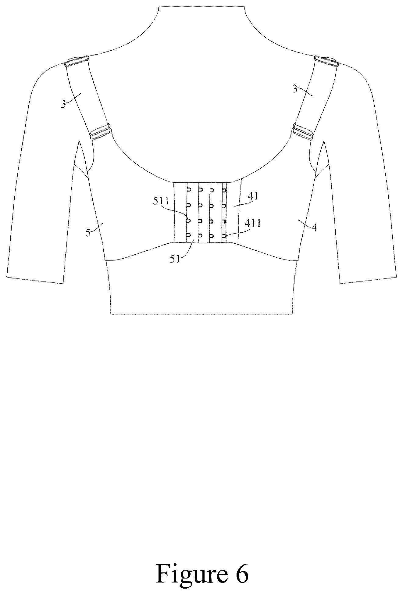 Patent US12616254 Figure 6 – Convenient adjustable shaper bra