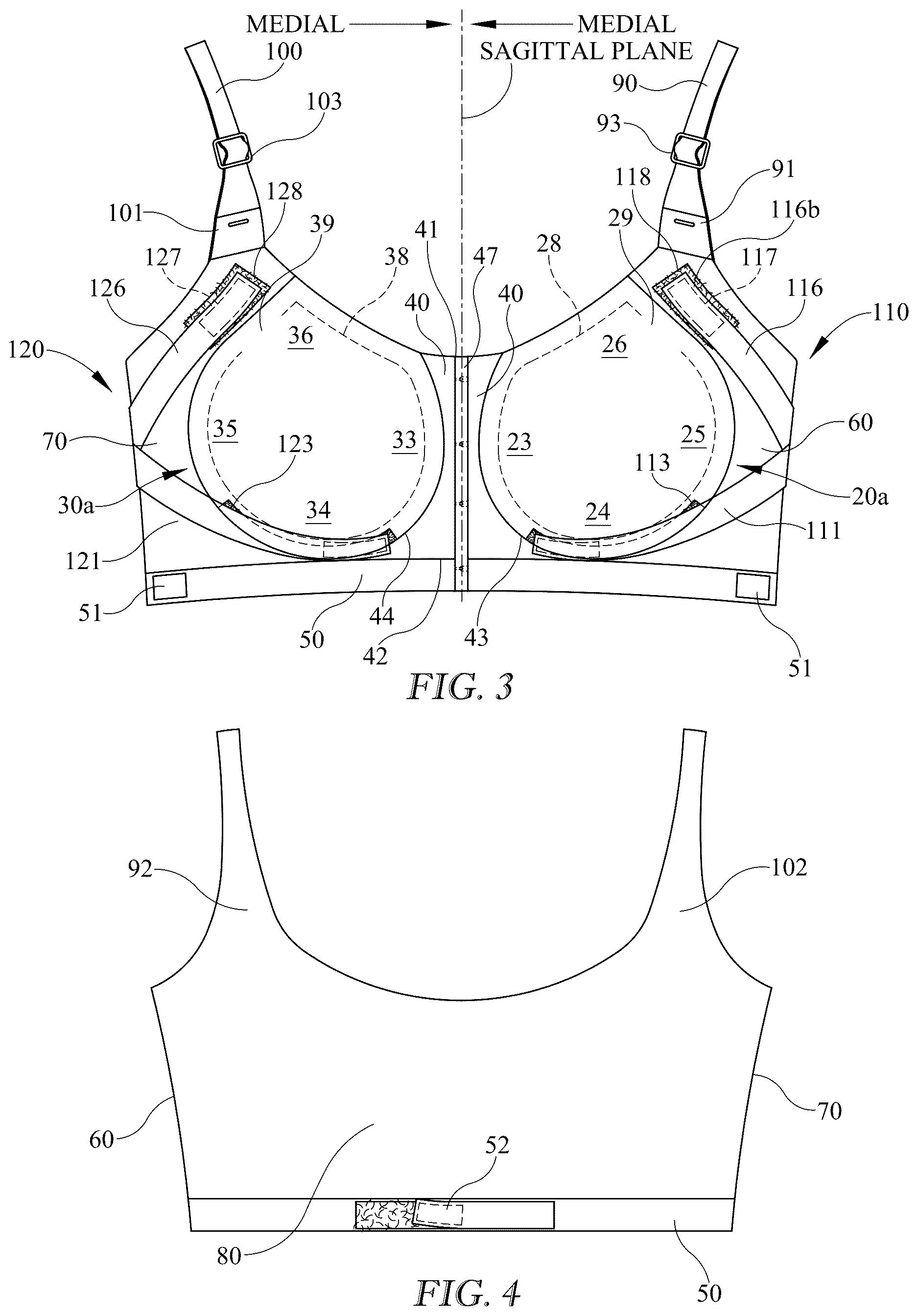 Patent US12616255 Figure 3 – Breast support garment