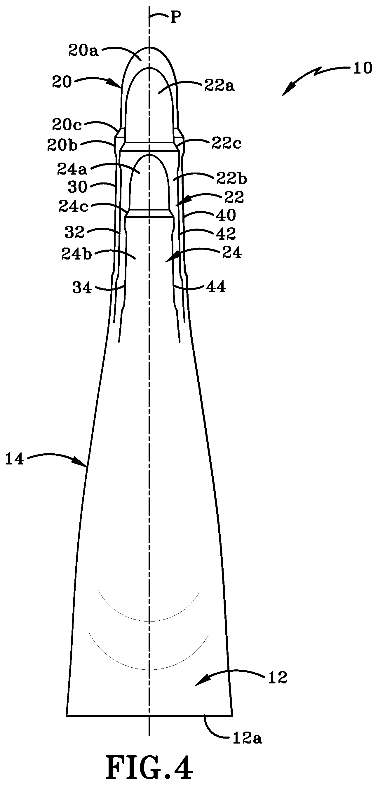 Patent US12616259 Figure 4 – Glove with longitudinal finger stays and textured finger and thumb crotches