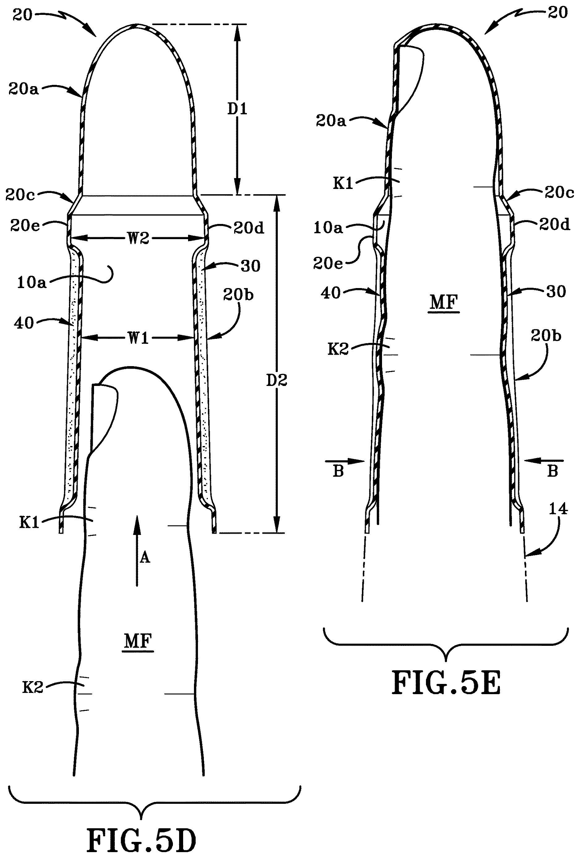 Patent US12616259 Figure 7 – Glove with longitudinal finger stays and textured finger and thumb crotches