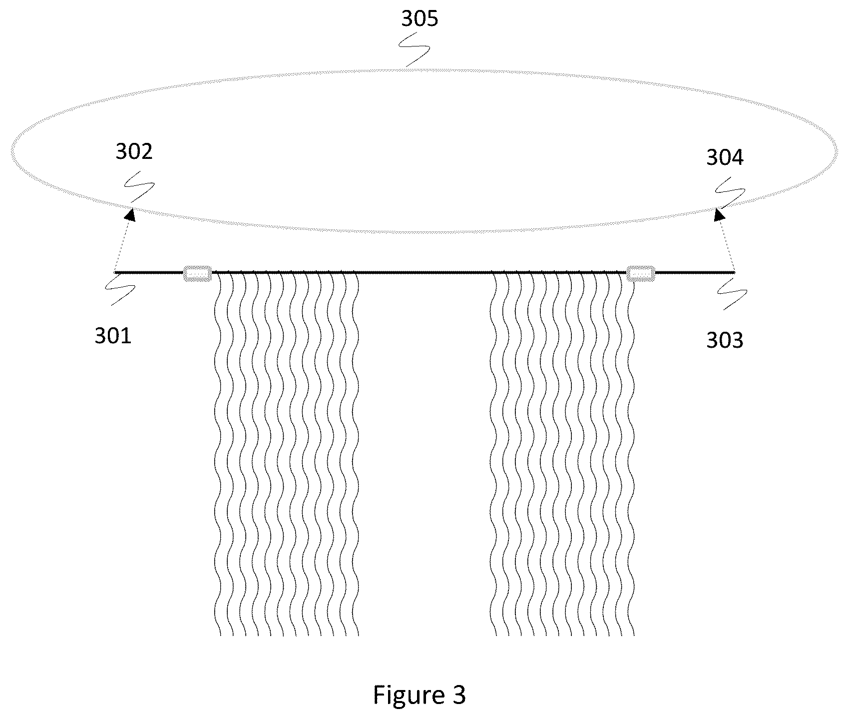 Patent US12616263 Figure 3 – Supplemental face framing hair attachment for circular hair extensions