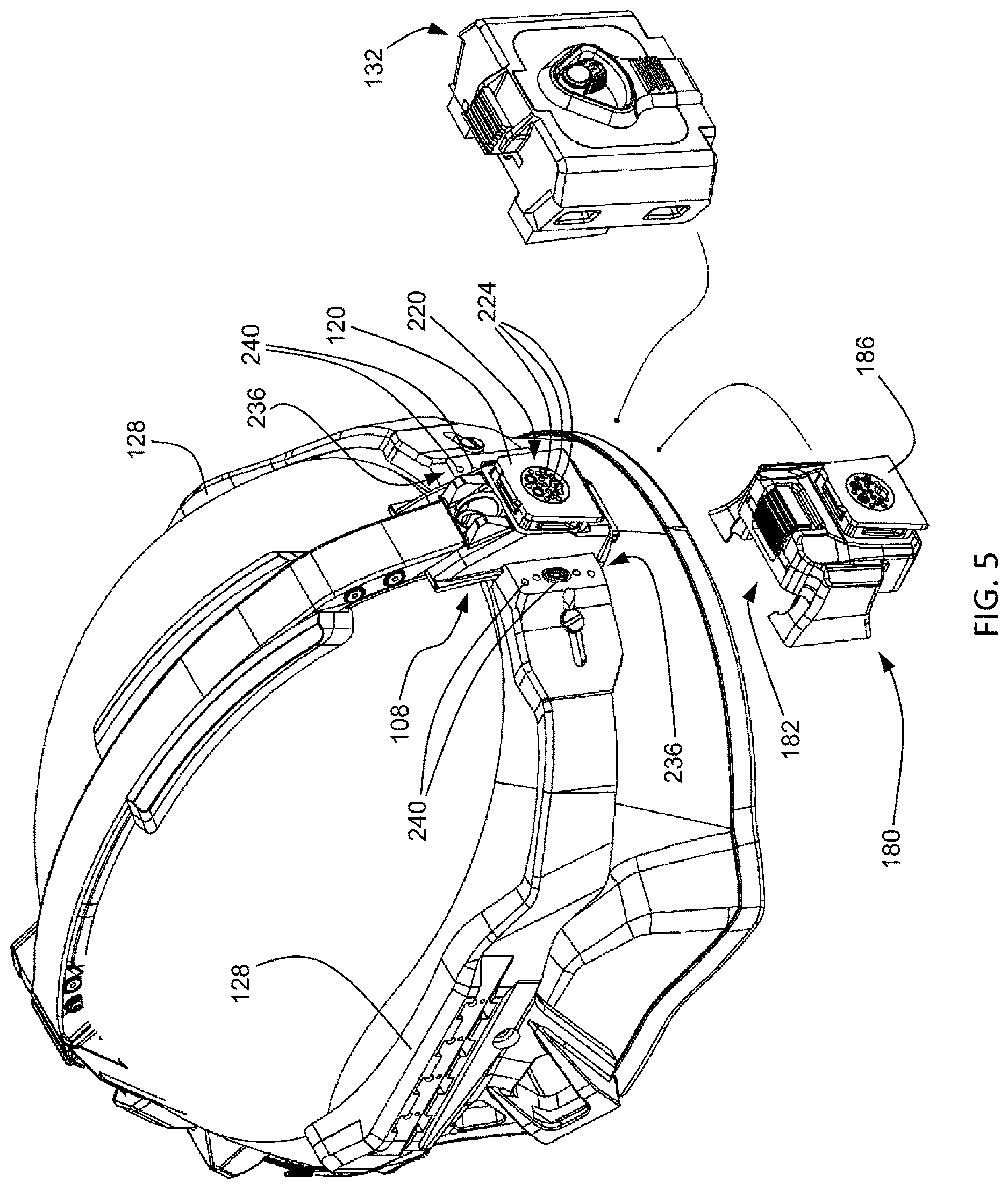 Patent US12616265 Figure 4 – Bridge link battery system for helmet mount assembly