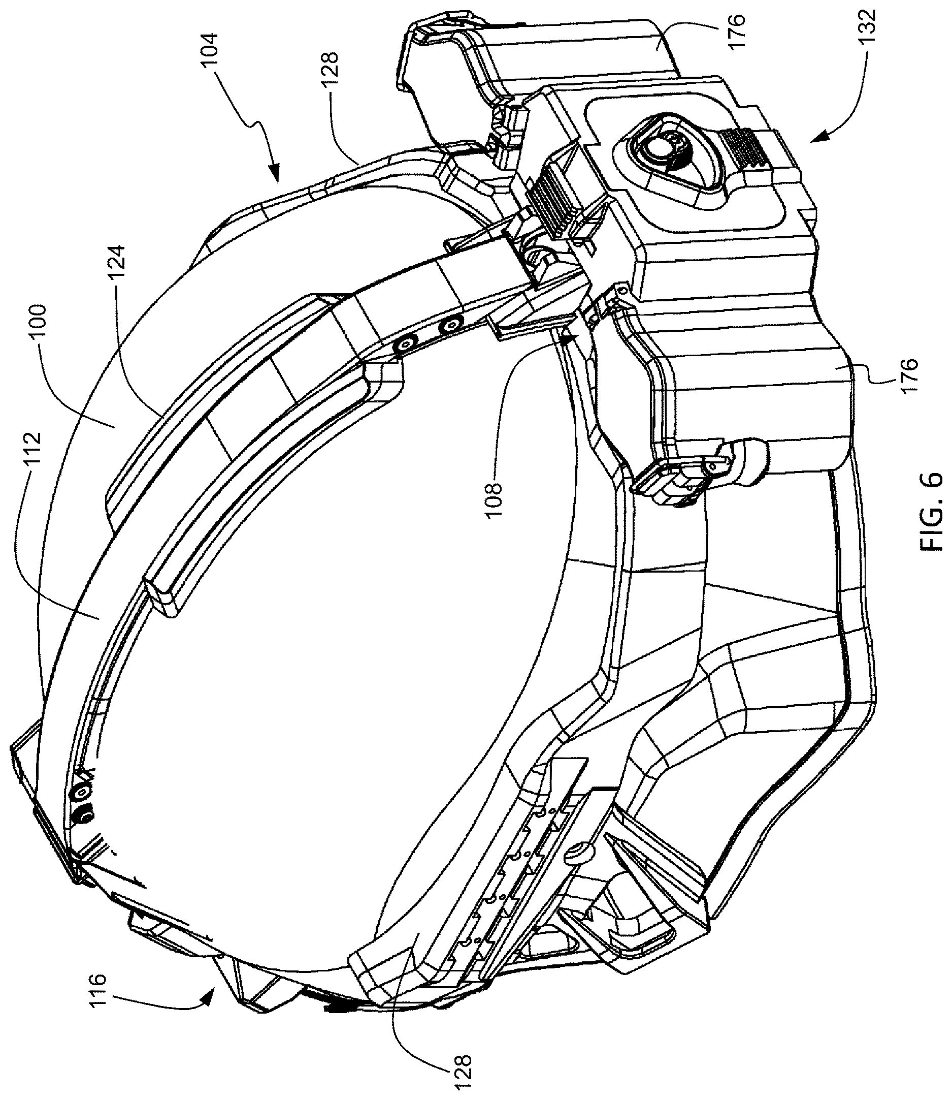 Patent US12616265 Figure 5 – Bridge link battery system for helmet mount assembly