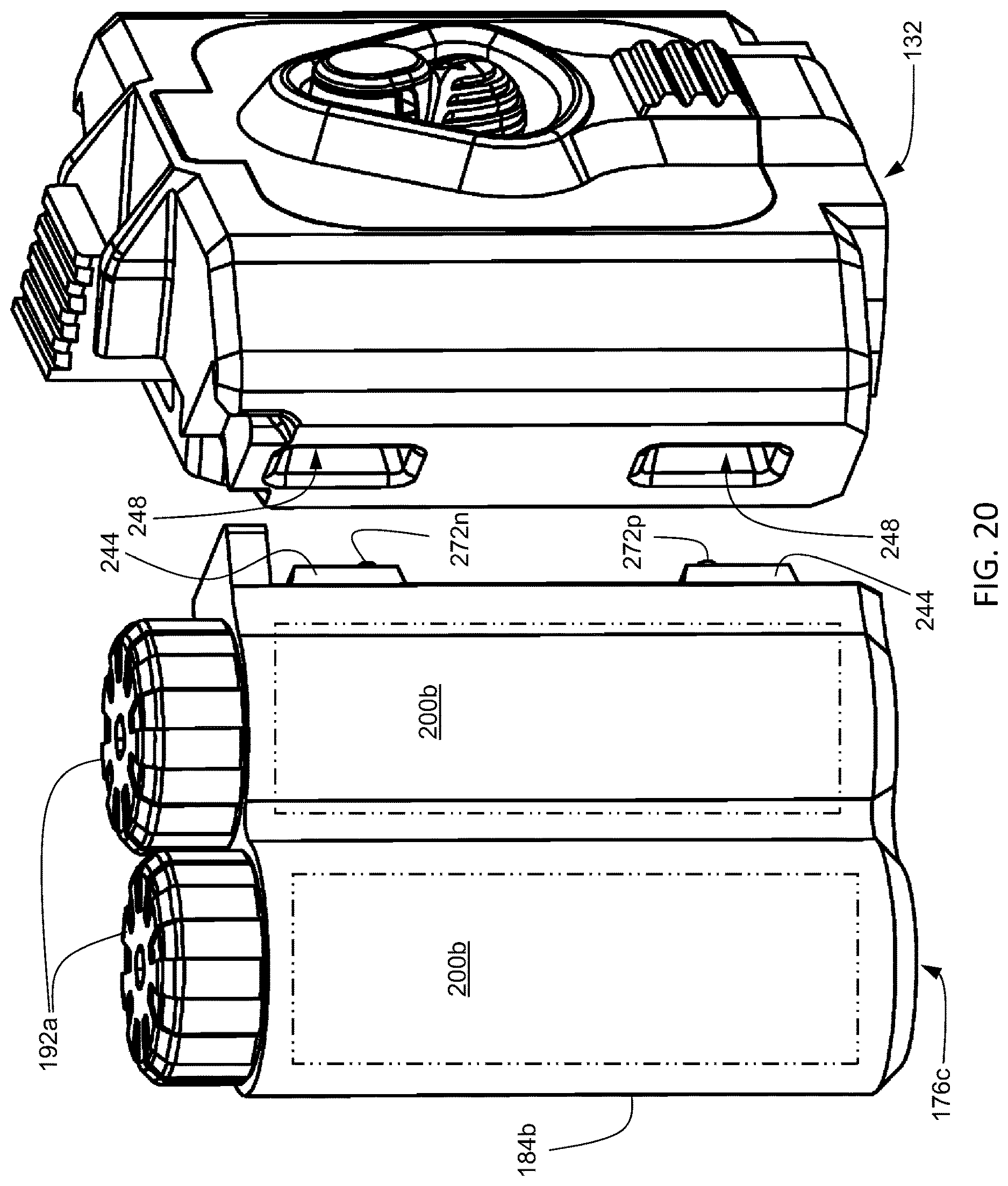 Patent US12616265 Figure 19 – Bridge link battery system for helmet mount assembly