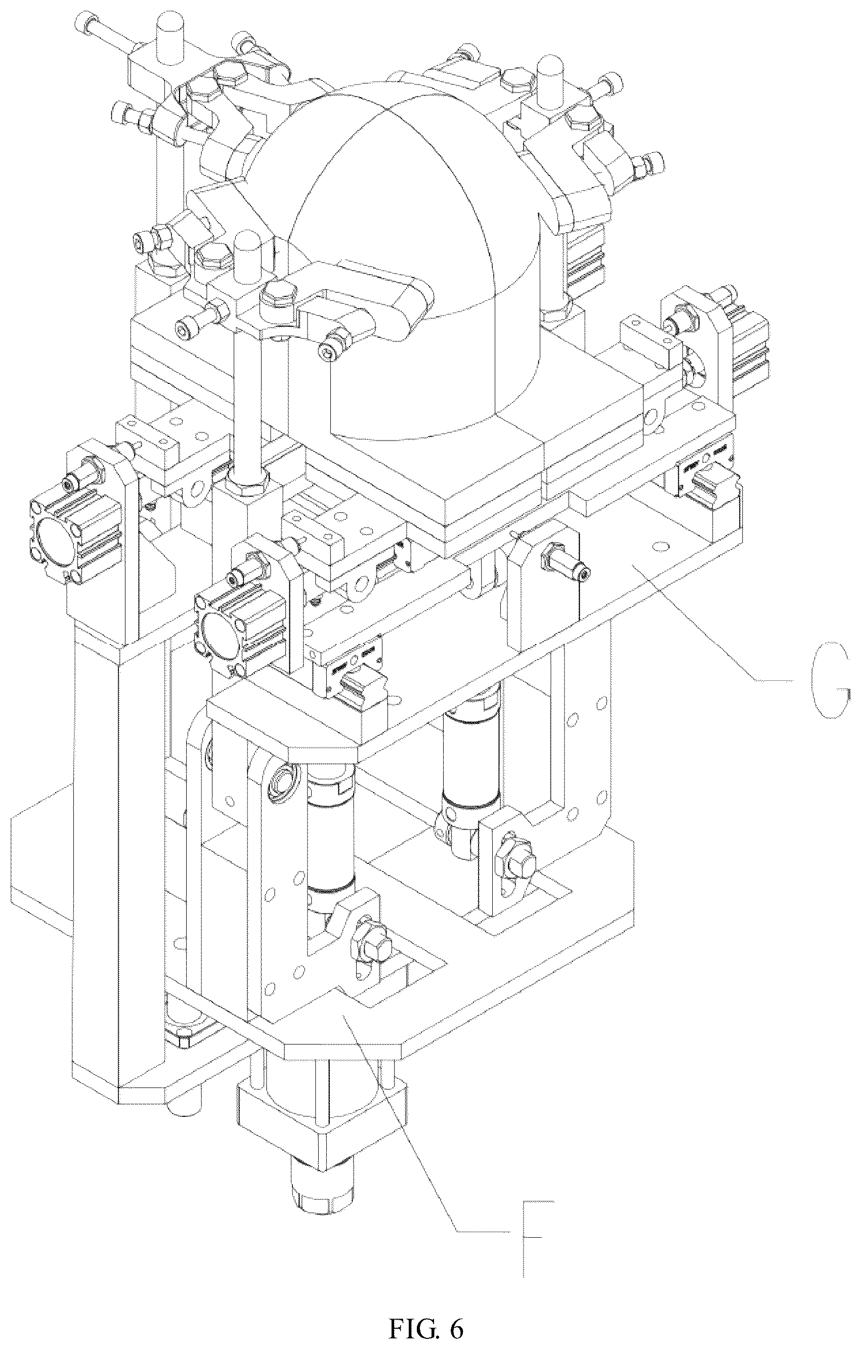Patent US12616269 Figure 6 – Multi-station rotating hat ironing machine for hat making industry