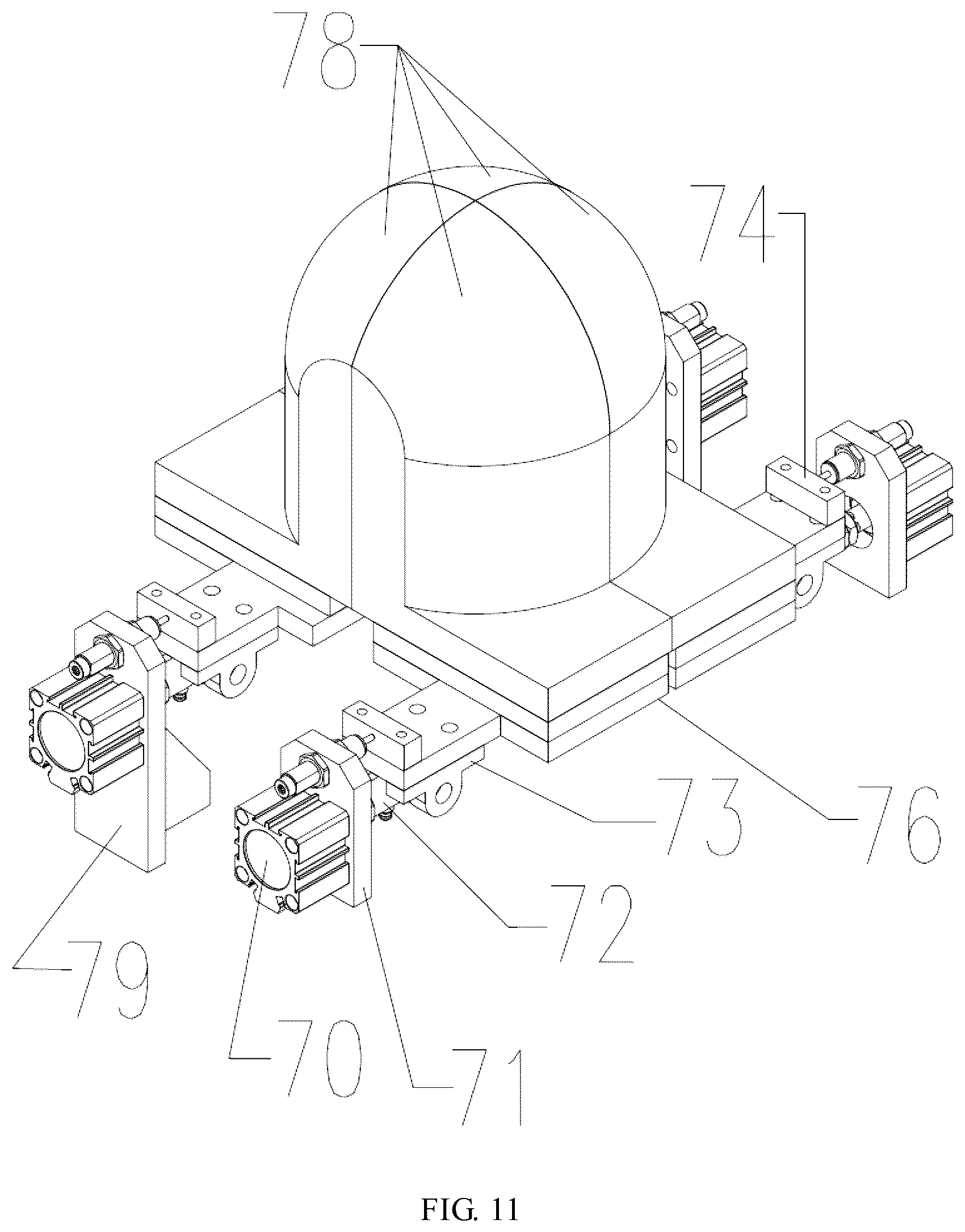 Patent US12616269 Figure 11 – Multi-station rotating hat ironing machine for hat making industry