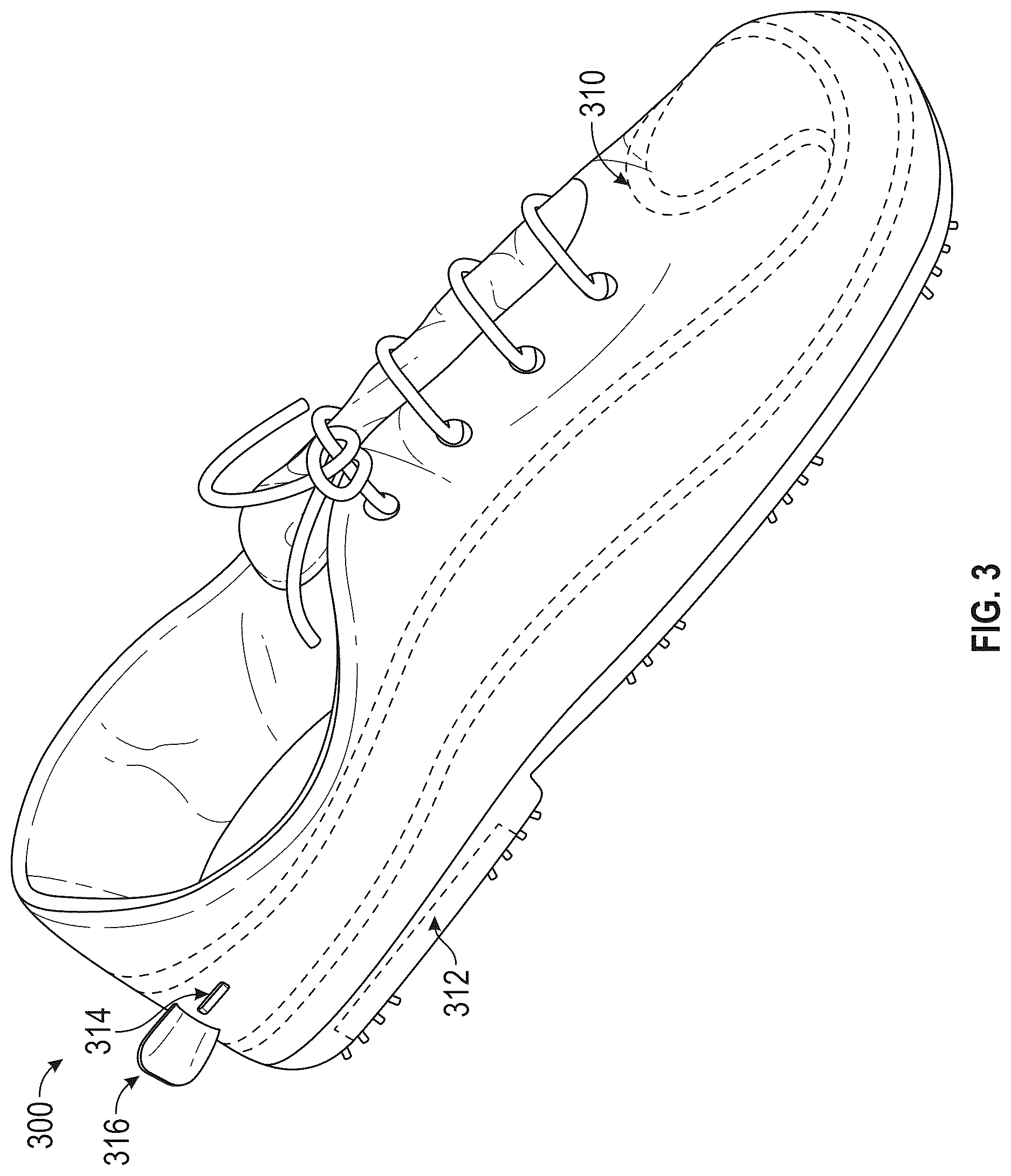 Patent US12616270 Figure 3 – Footwear having an integral heater