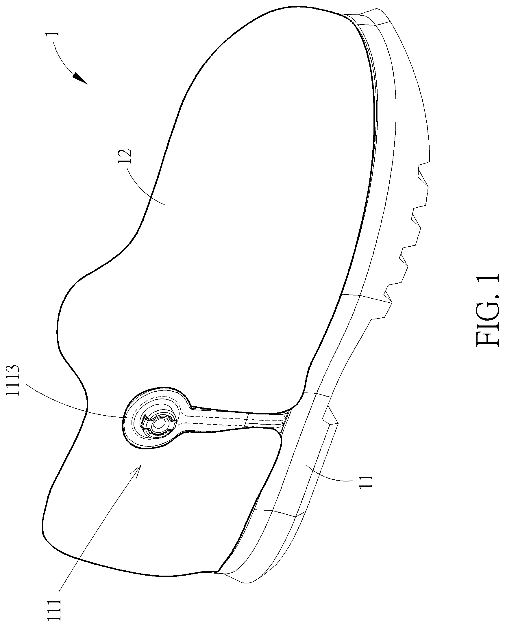 Patent US12616271 — Climate control system for a shoe and related shoe sole — Figure 1