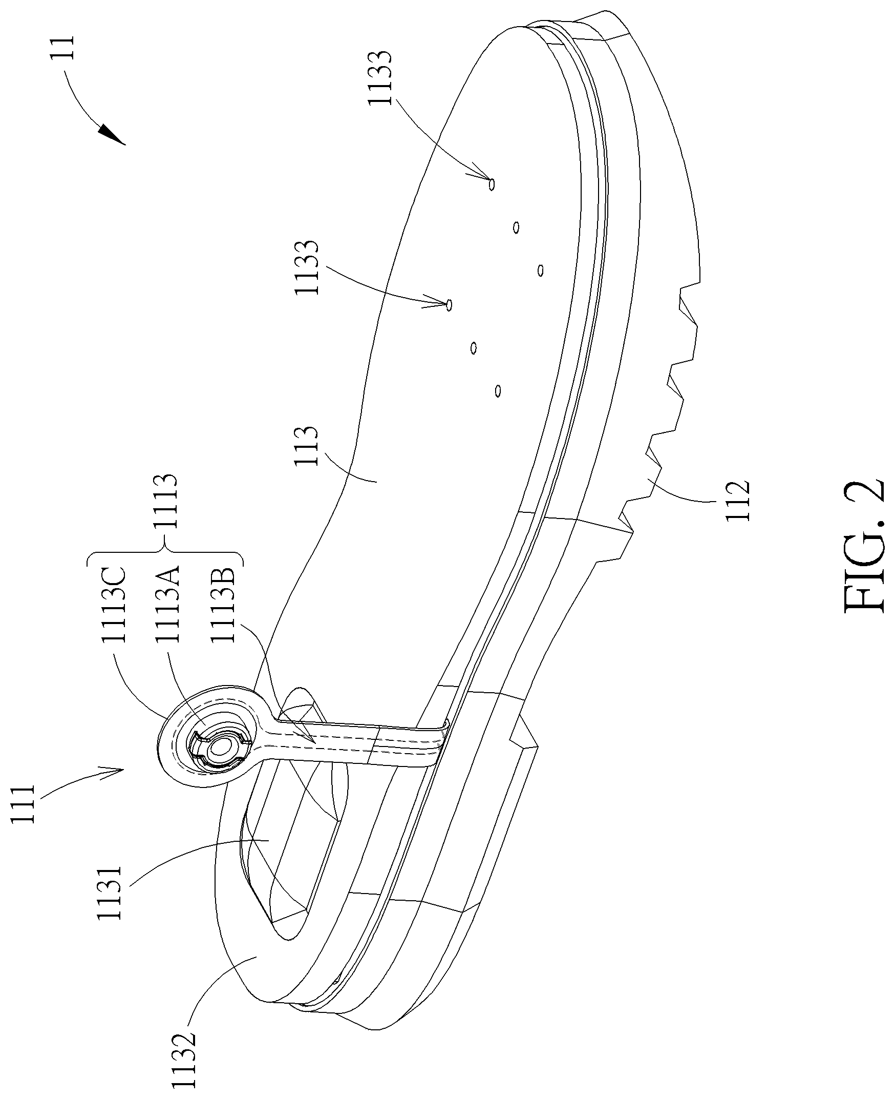 Patent US12616271 Figure 2 – Climate control system for a shoe and related shoe sole