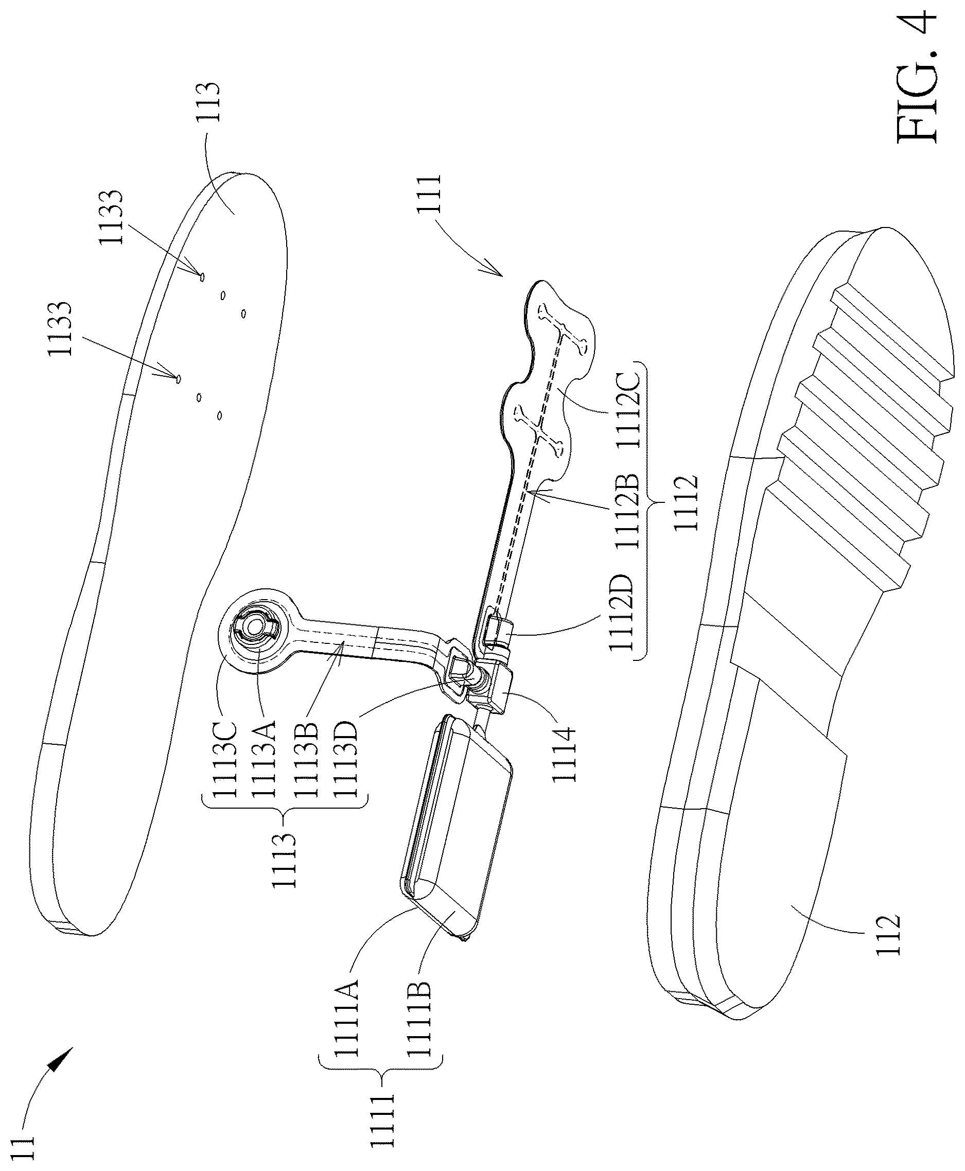 Patent US12616271 Figure 4 – Climate control system for a shoe and related shoe sole