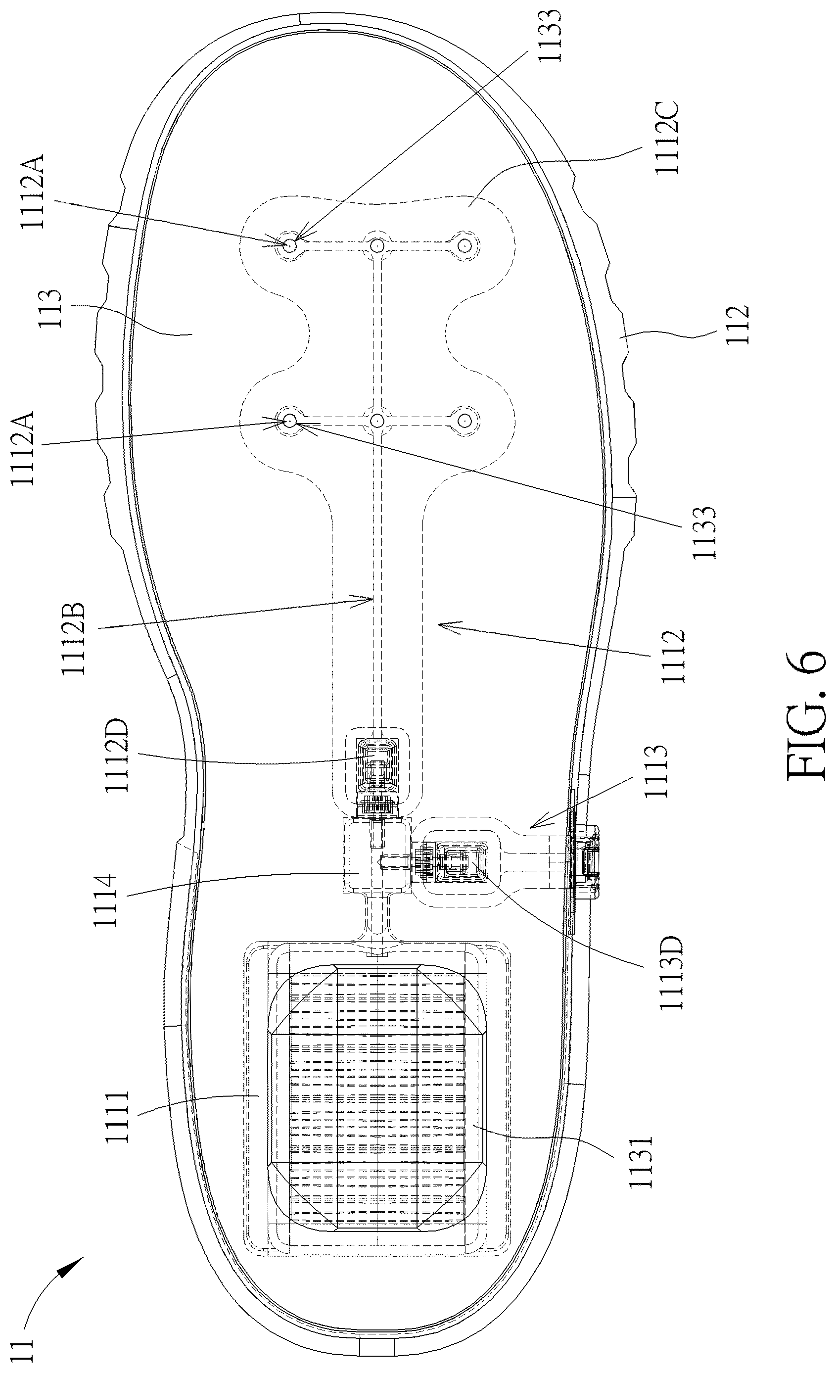 Patent US12616271 Figure 6 – Climate control system for a shoe and related shoe sole