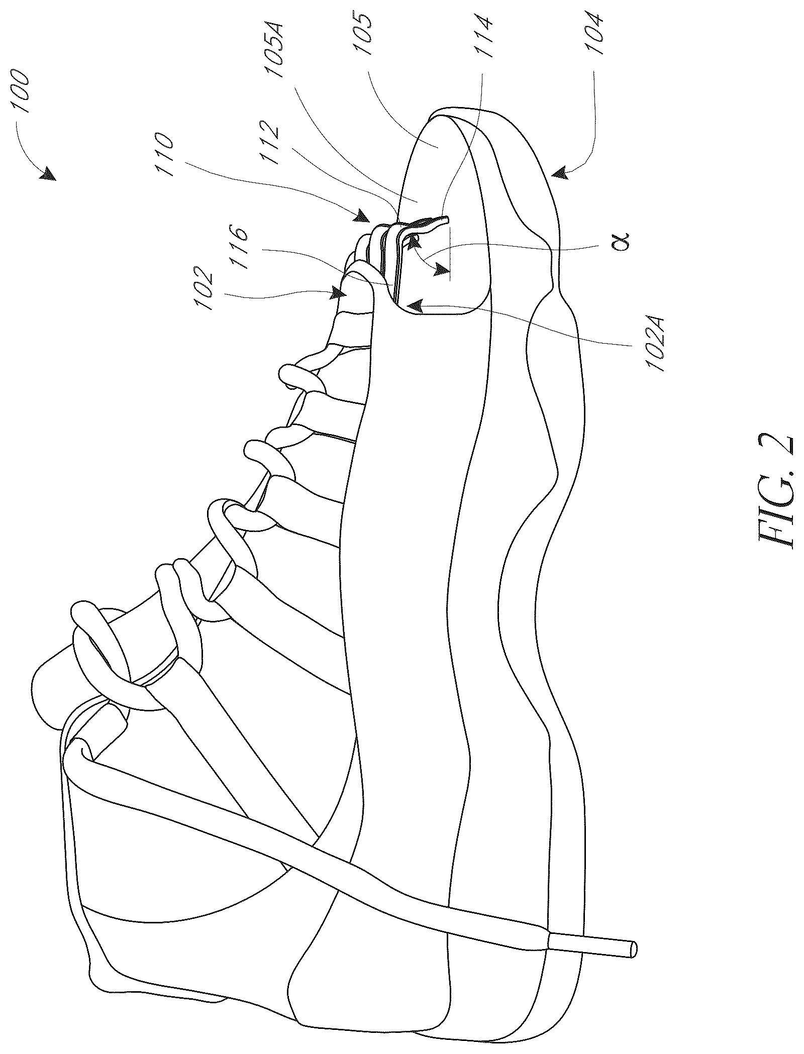 Patent US12616273 Figure 2 – Shoe with improved stability