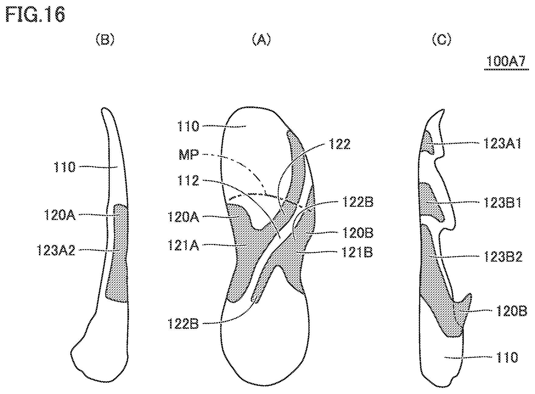 Patent US12616276 Figure 13 – Shoe sole and shoe