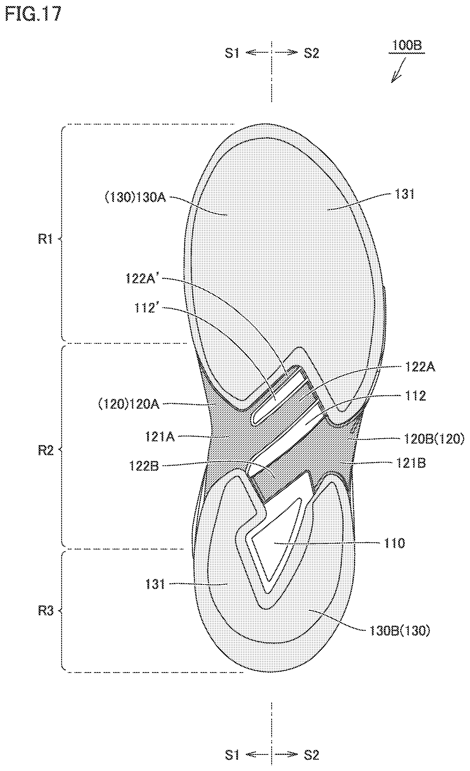 Patent US12616276 Figure 14 – Shoe sole and shoe