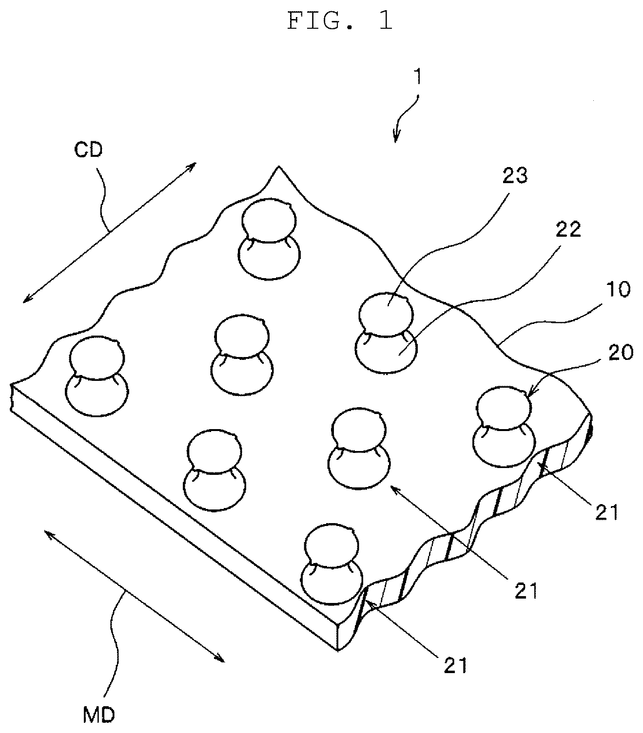 Patent US12616279 Figure 1 – Surface fastener