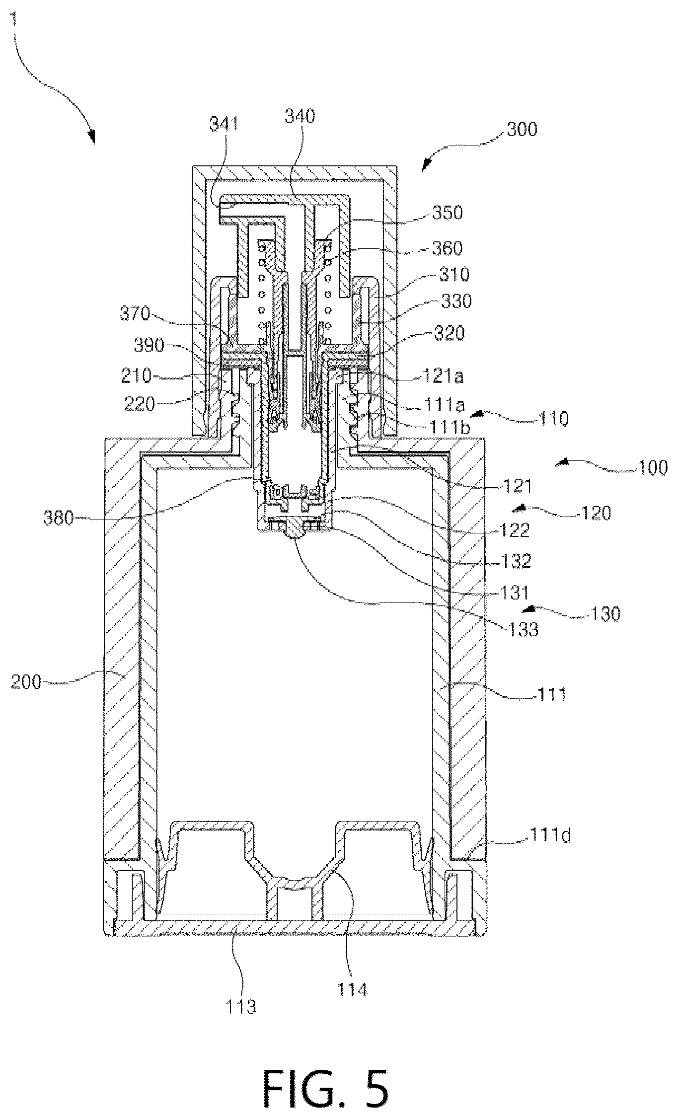 Patent US12616288 Figure 5 – Cosmetic refill container and cosmetic container having the same