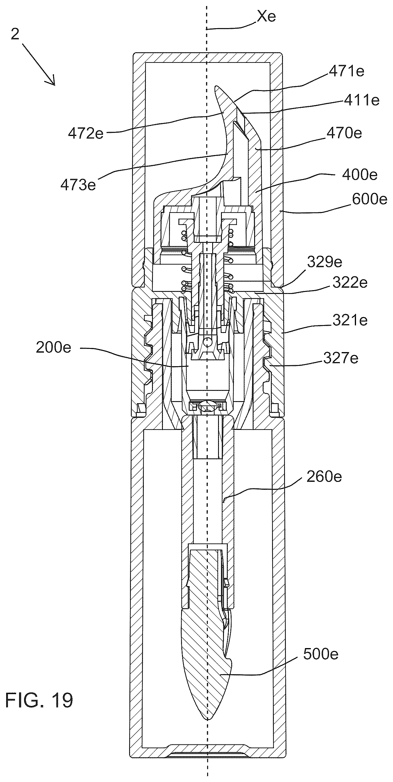 Patent US12616289 Figure 8 – Cosmetic package with dual dispensing of a fluid product