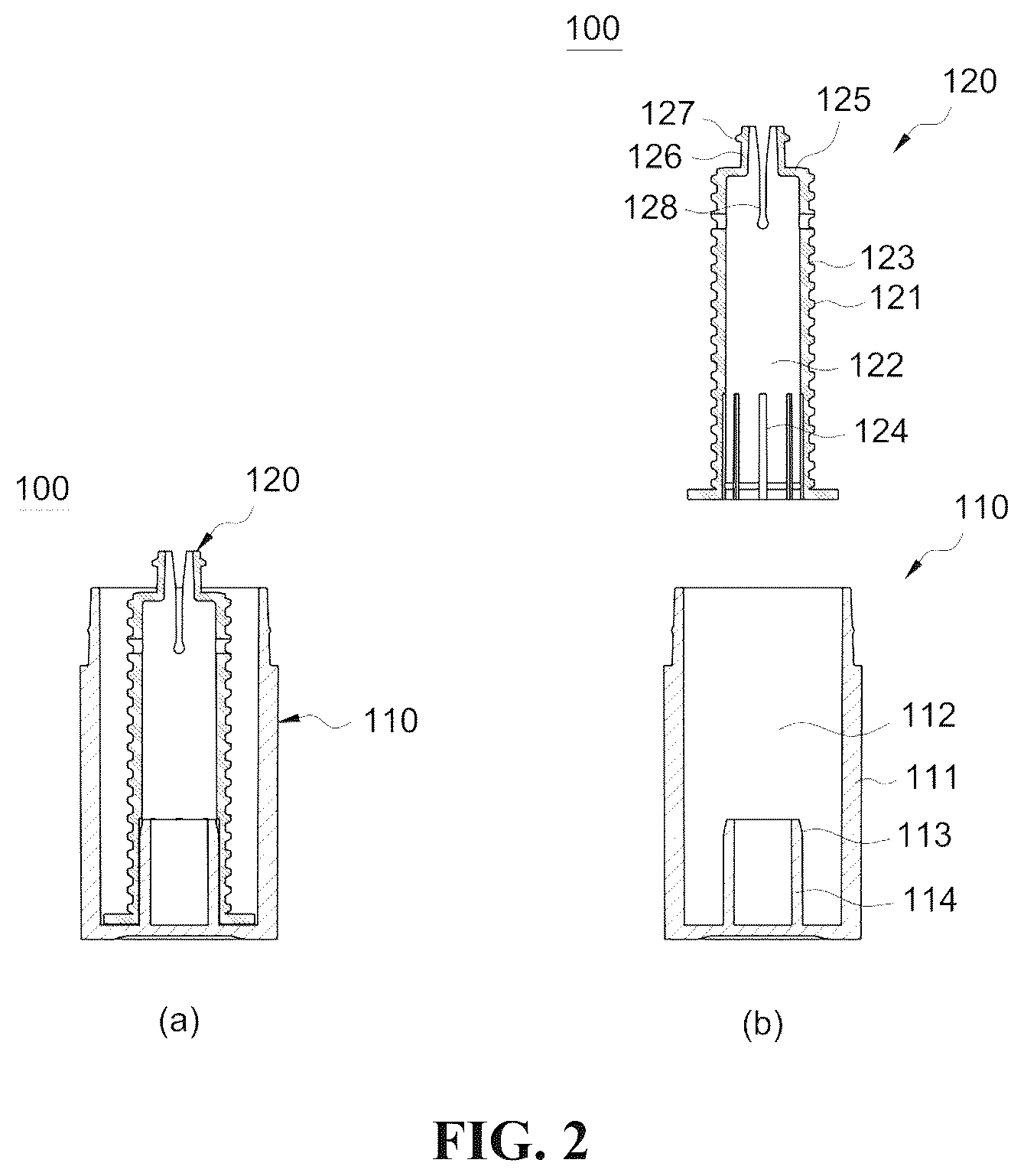 Patent US12616291 Figure 2 – Refillable stick-type content container