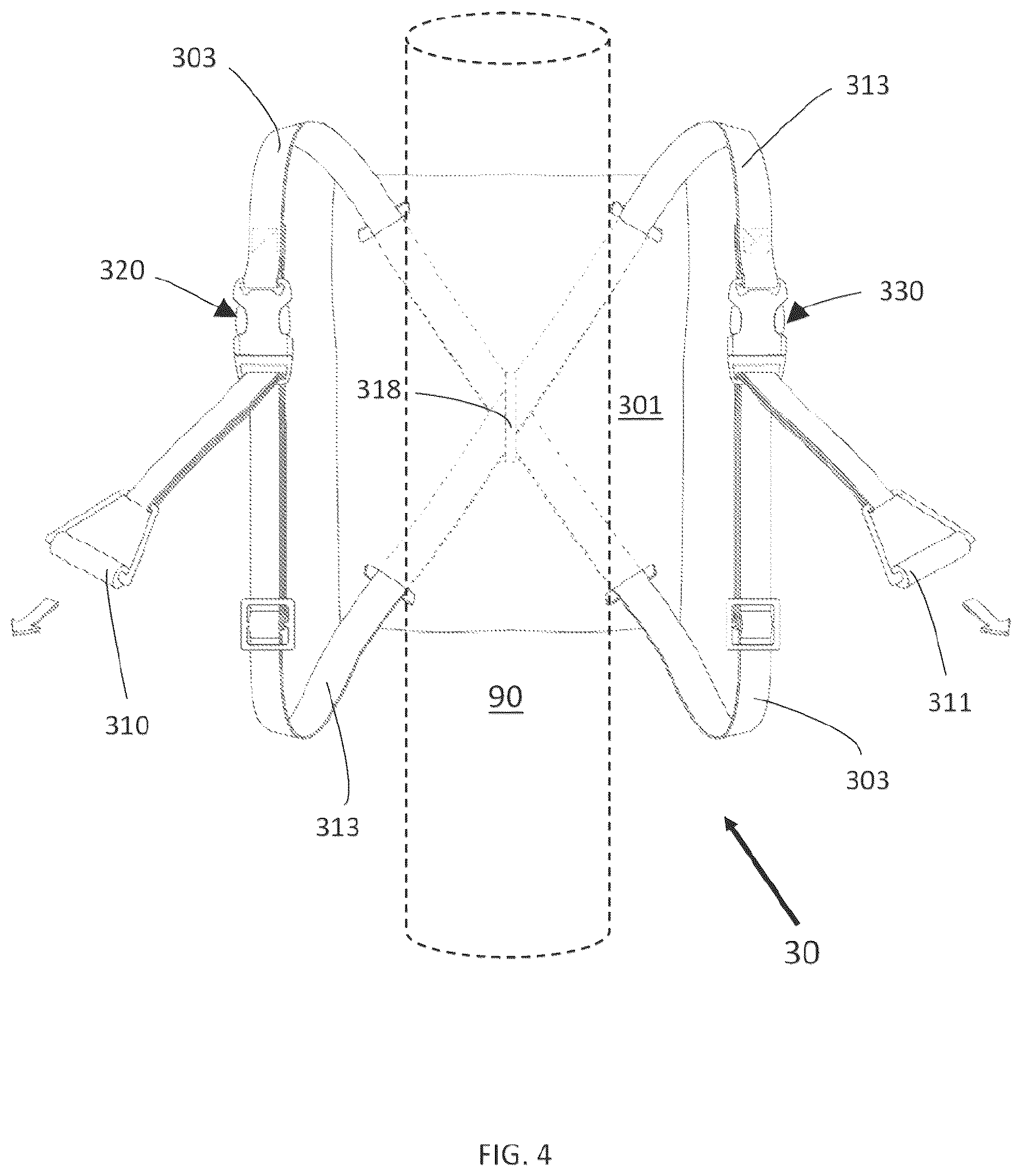 Patent US12616293 Figure 4 – Smart strap for carrying unwieldy objects