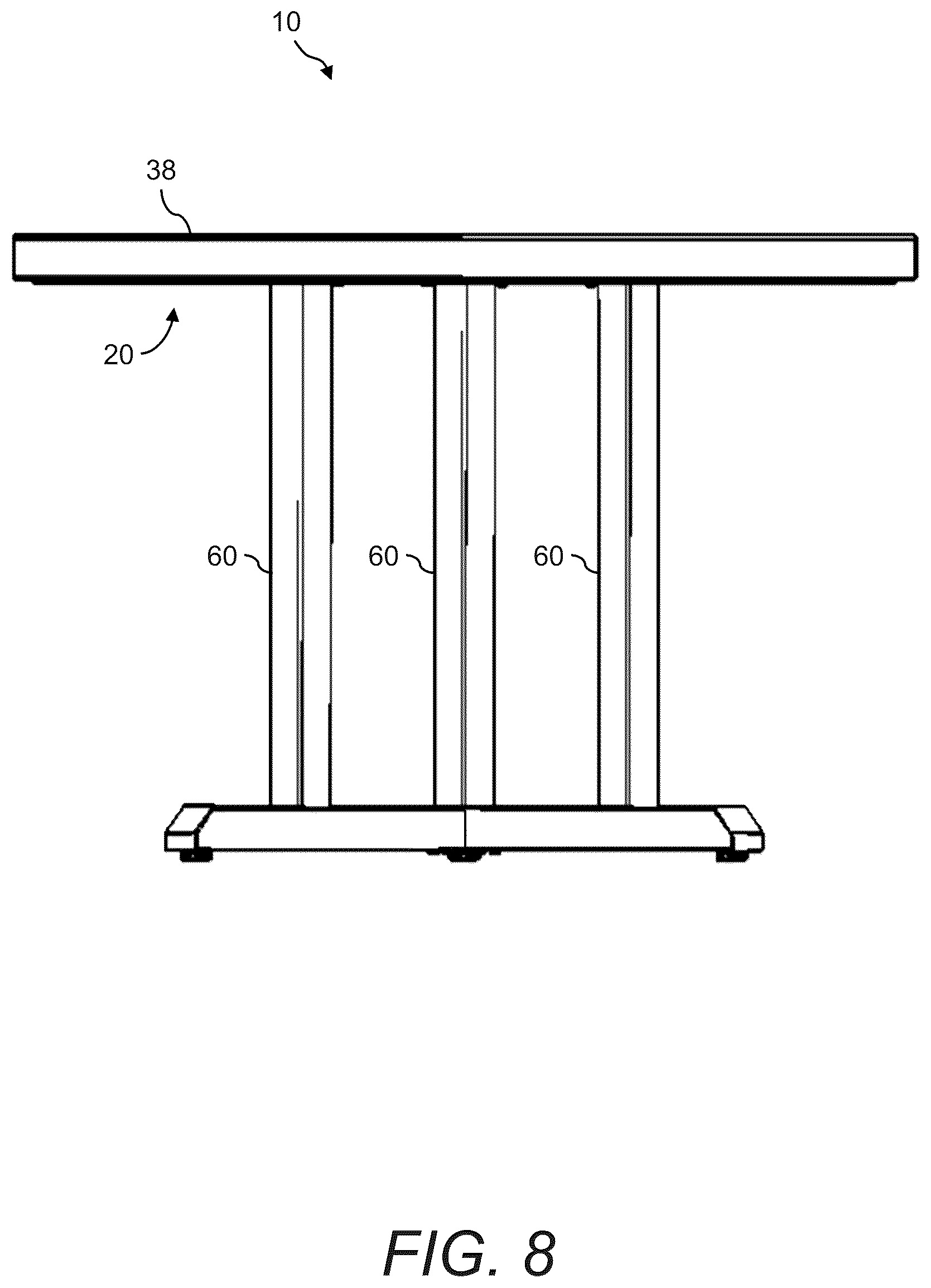 Patent US12616297 Figure 8 – Hard and frangible material tabletop system