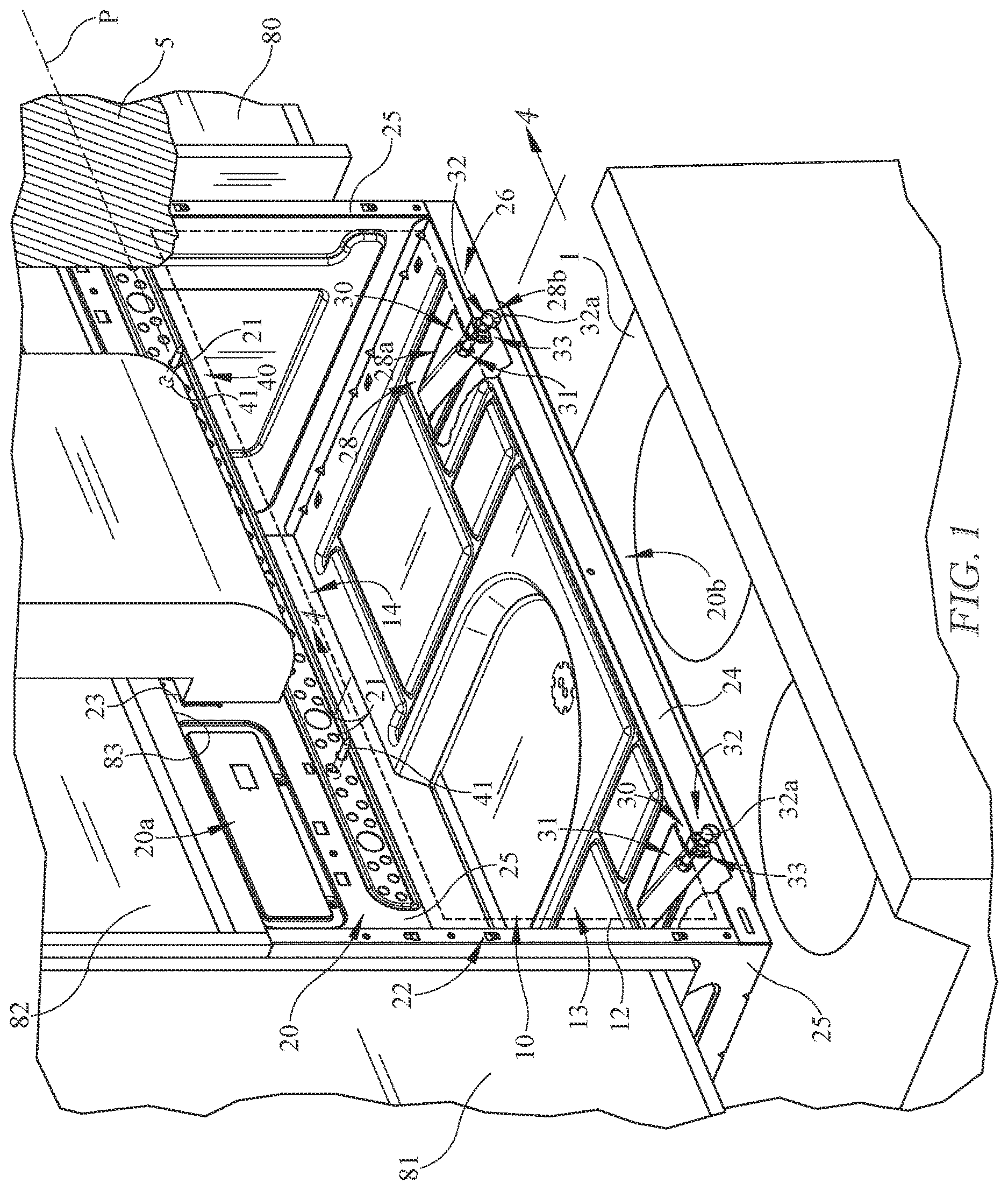 Patent US12616300 Figure 1 – Mounting arrangement for over-the-range cooking appliance