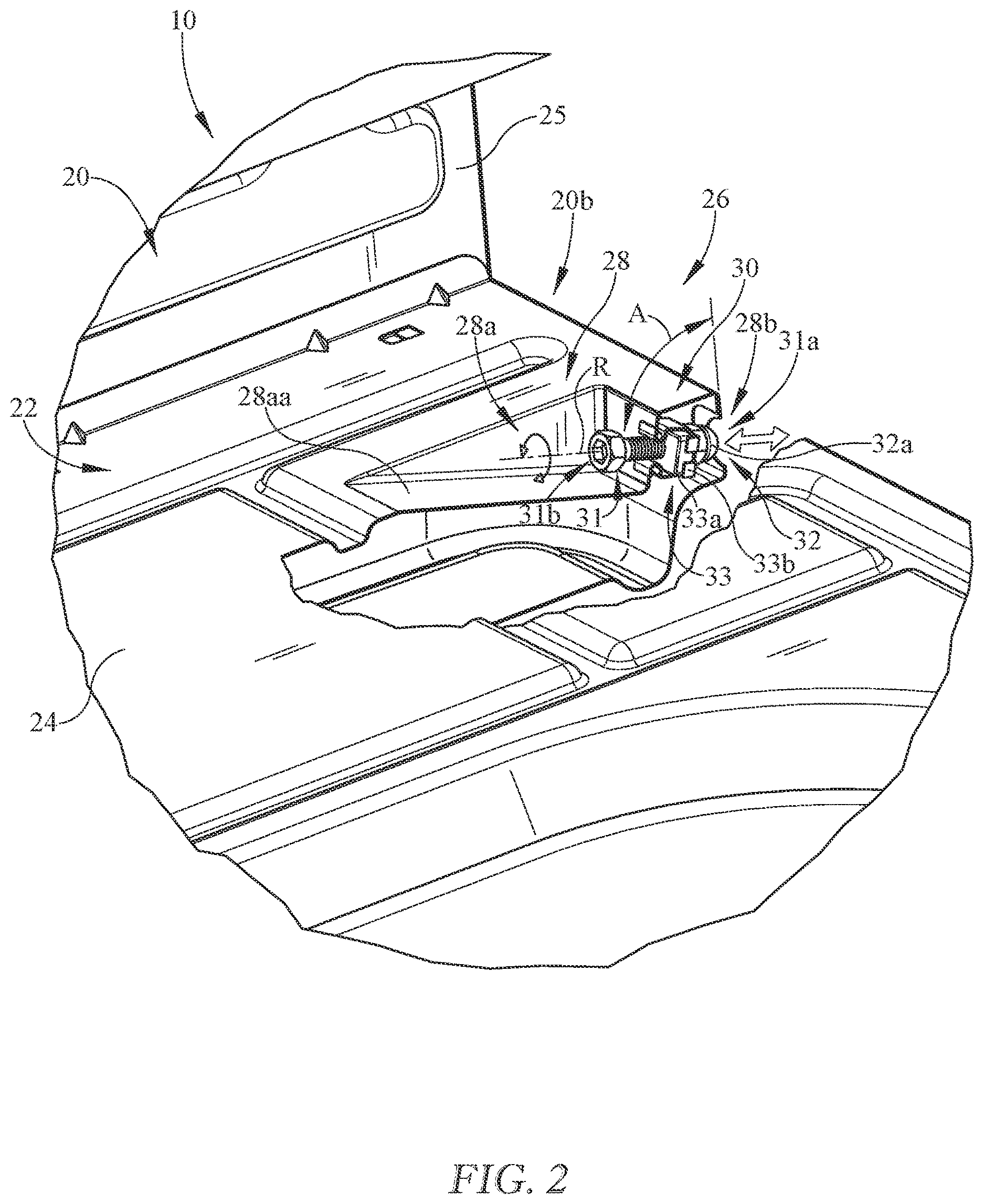 Patent US12616300 Figure 2 – Mounting arrangement for over-the-range cooking appliance