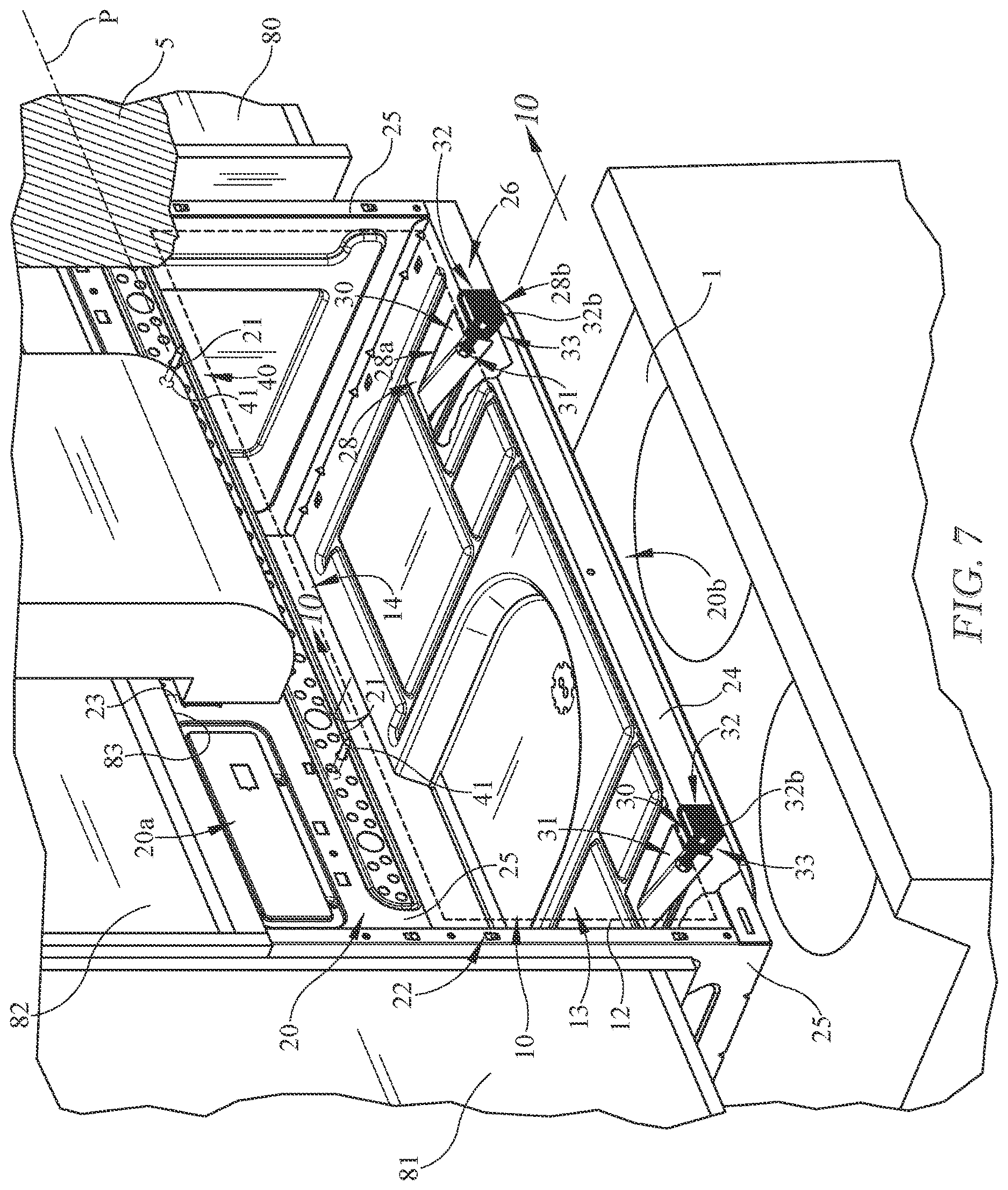 Patent US12616300 Figure 7 – Mounting arrangement for over-the-range cooking appliance
