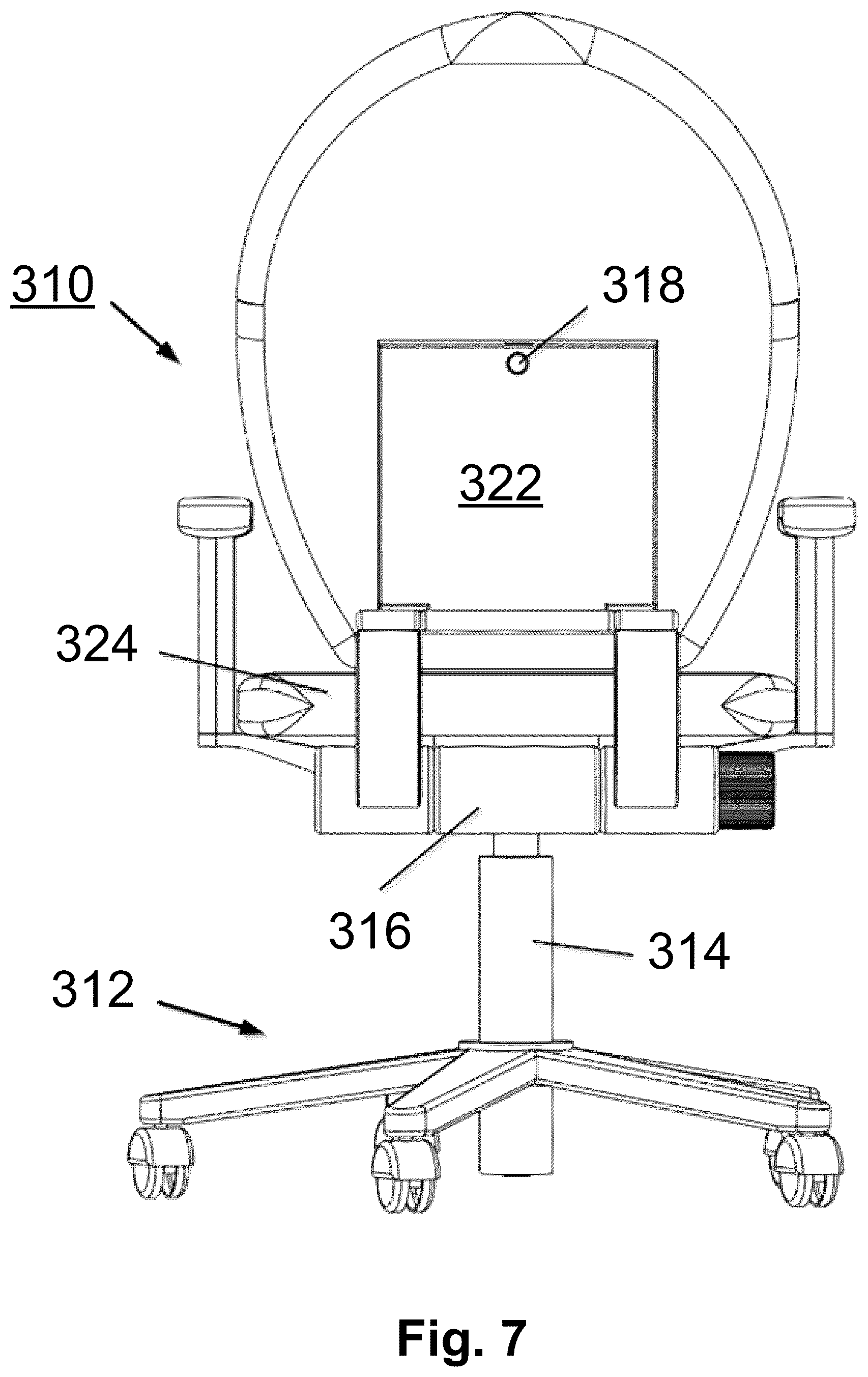 Patent US12616301 Figure 7 – Ergonomic seating system, tilt-lock control and remote powering method and apparatus
