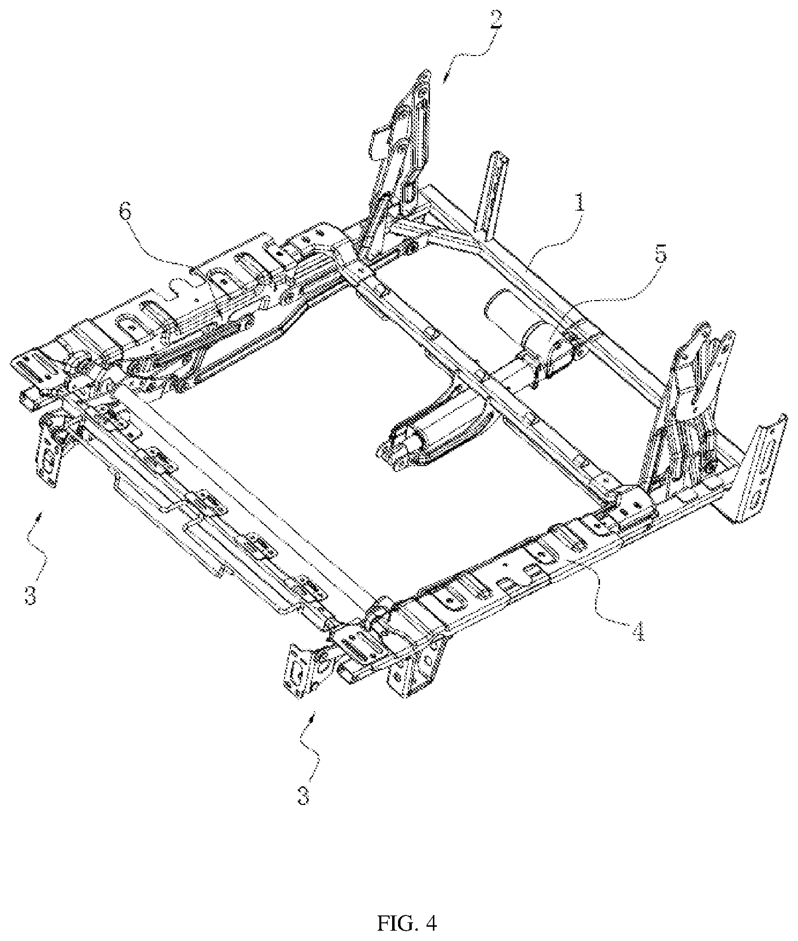 Patent US12616302 Figure 4 – Coupling mechanism and seating furniture