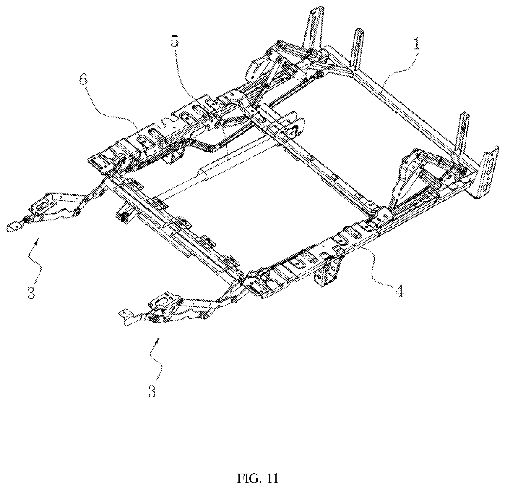 Patent US12616302 Figure 11 – Coupling mechanism and seating furniture