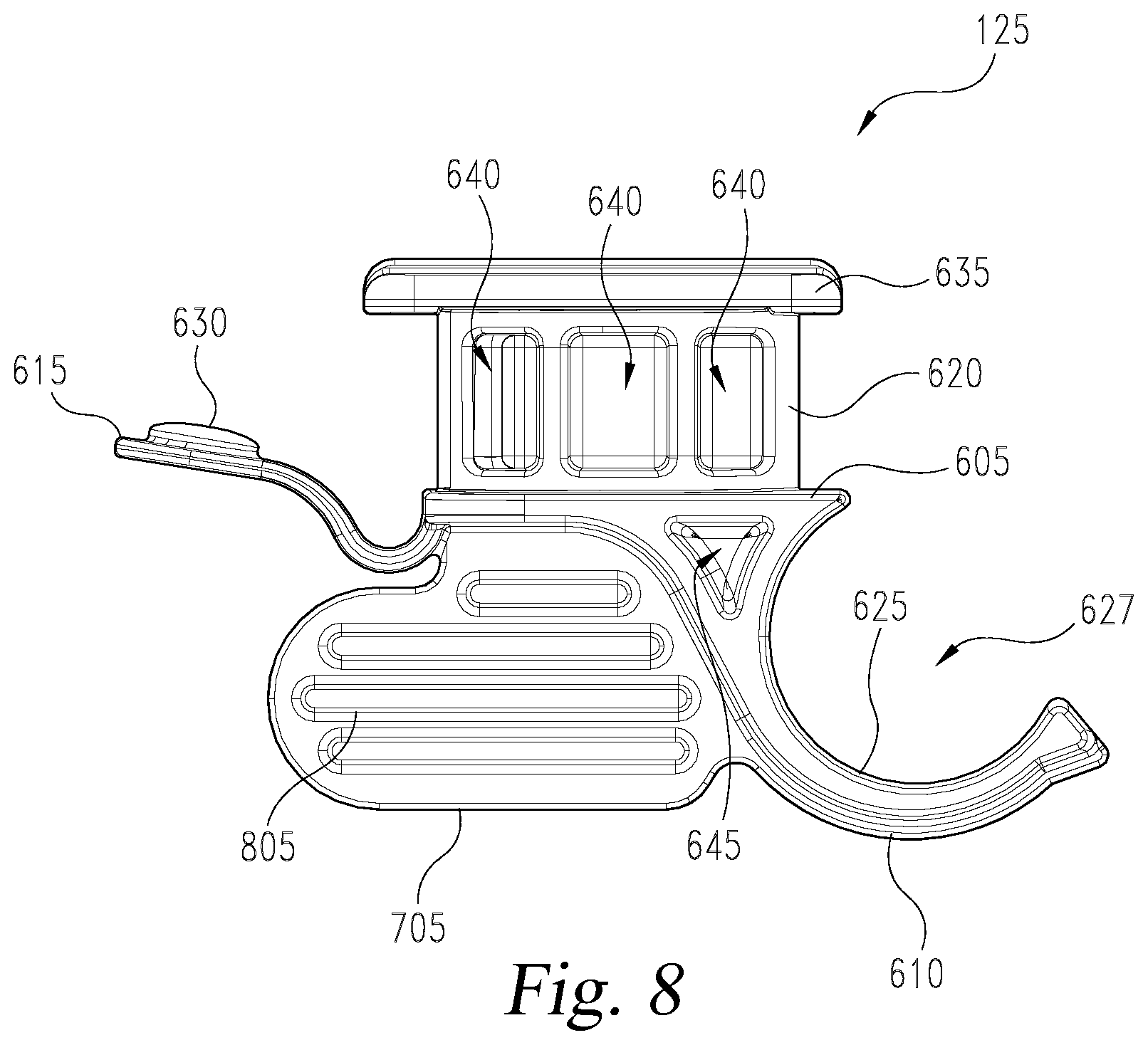 Patent US12616304 Figure 8 – Seat mounting clip system