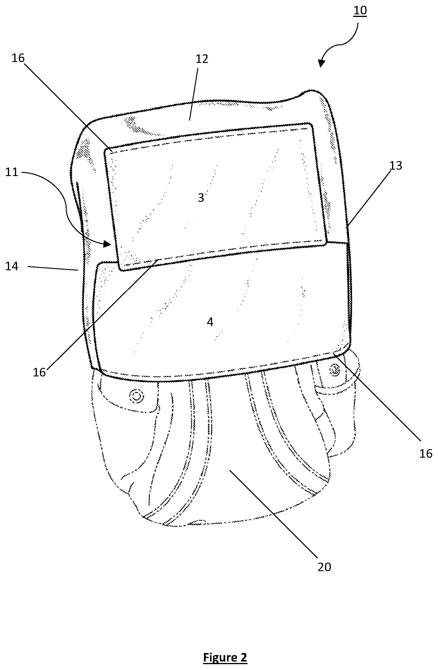 Patent US12616309 Figure 2 – Apparatus for use with portable head support