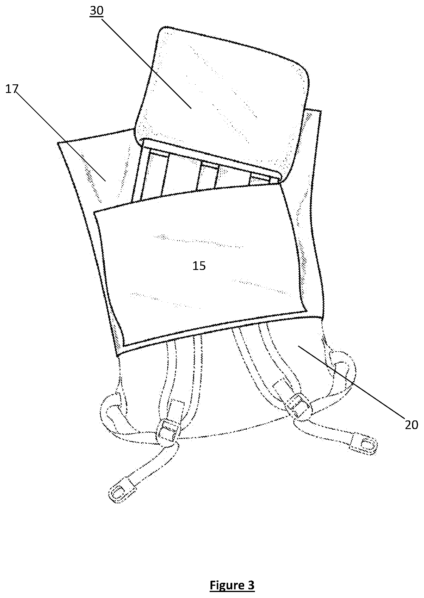 Patent US12616309 Figure 3 – Apparatus for use with portable head support